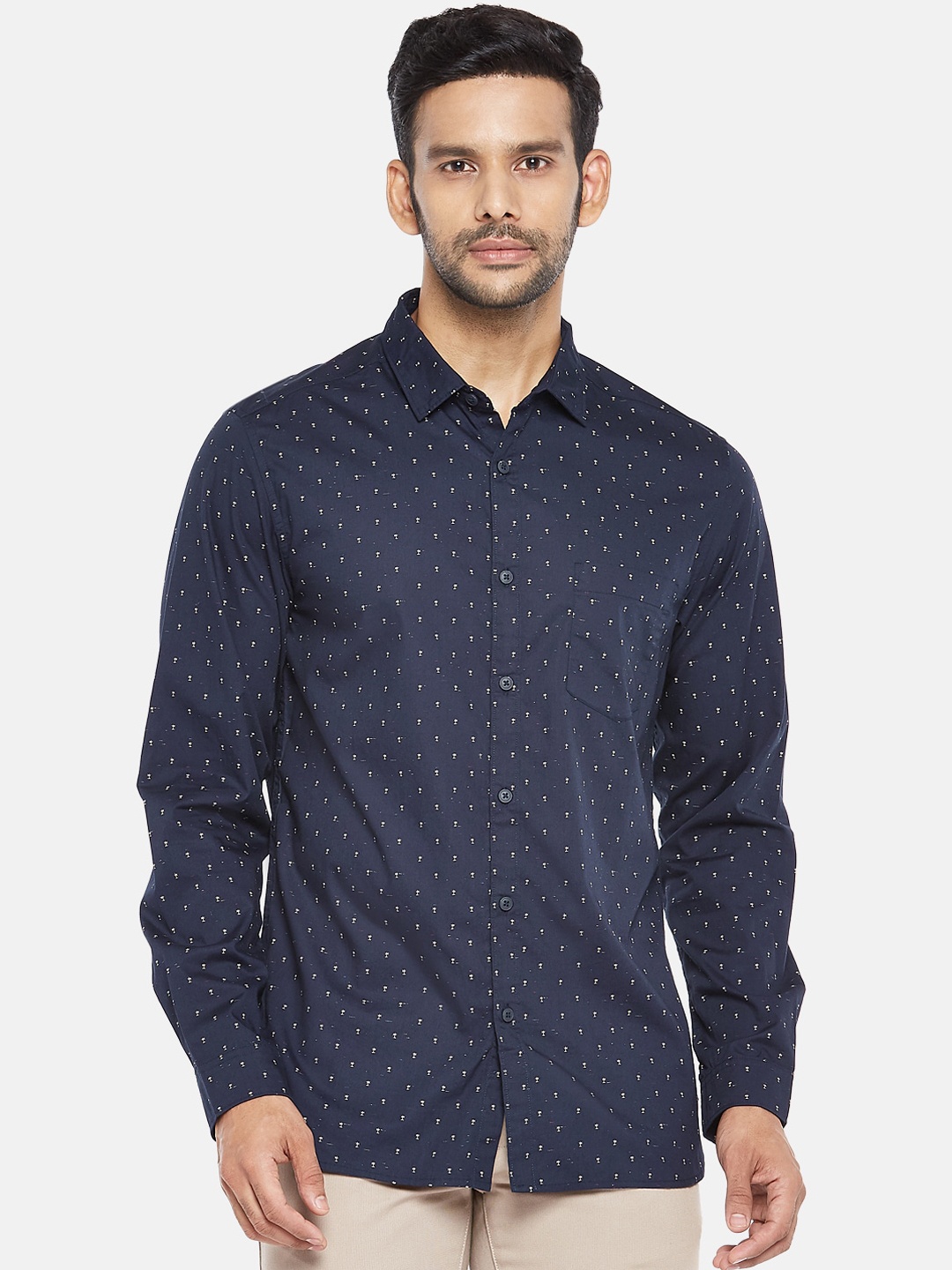 BYFORD by Pantaloons Men Navy Blue Slim Fit Opaque Micro Printed Pure Cotton Casual Shirt
BYFORD by Pantaloons Men Navy Blue Slim Fit Opaque Micro Printed Pure Cotton Casual Shirt