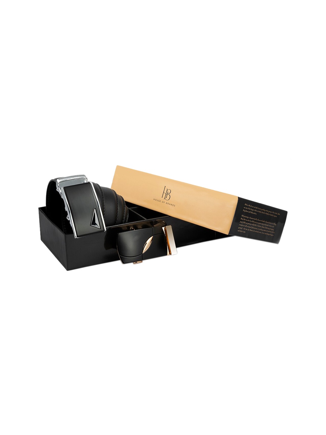 Bange Men Black Genuine Leather Belt With Two Premium Interchangeable Buckles