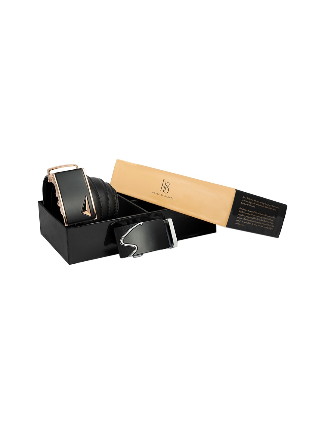 Bange Men Black Genuine Leather Belt With Two Premium Interchangeable Buckles