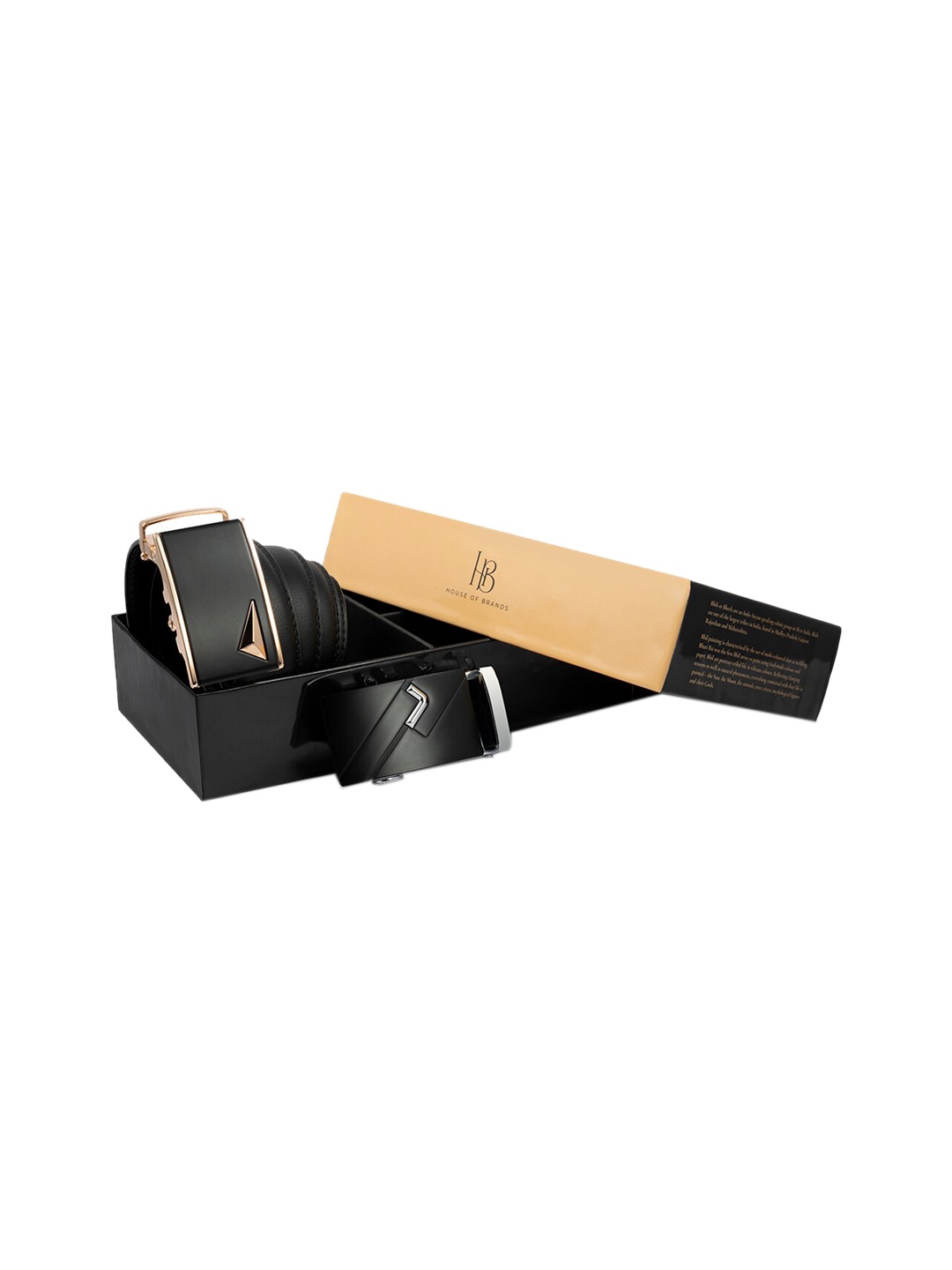 Bange Men Black Genuine Leather Belt With Two Premium Interchangeable Buckles