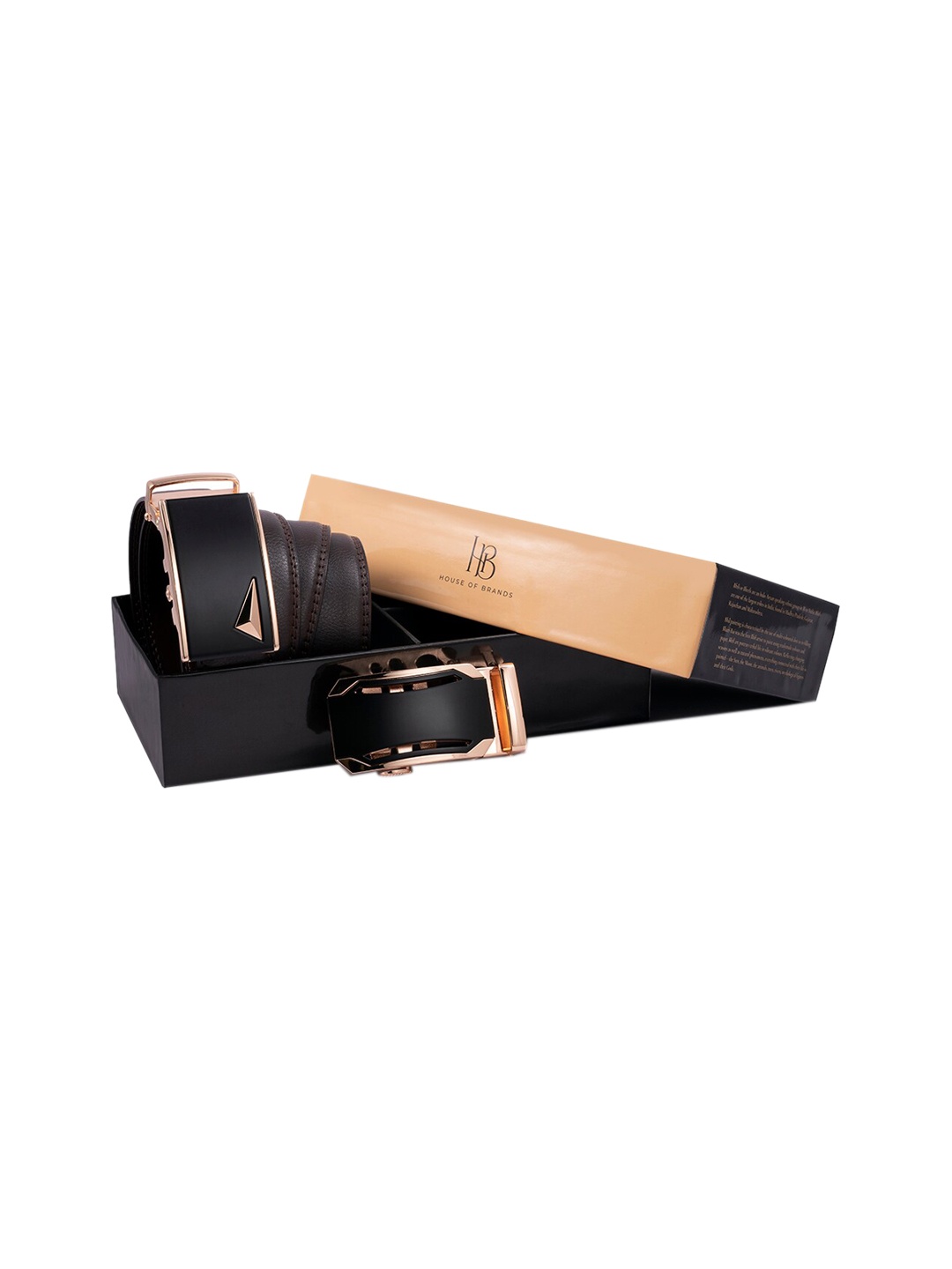Bange Brown Leather Belt With Two Interchangable Buckles