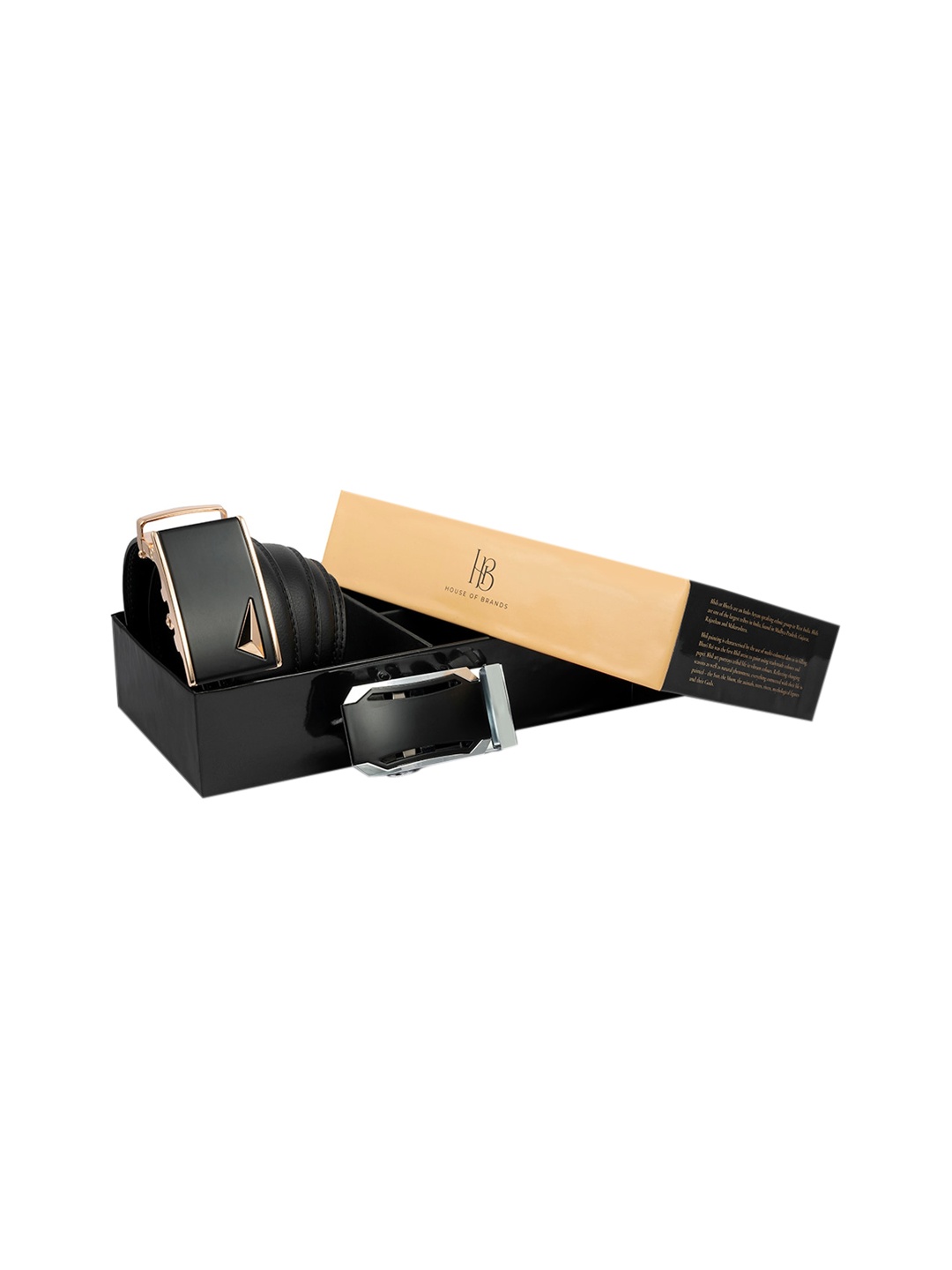 Bange Men Black Genuine Leather Belt With Two Premium Interchangeable Buckles