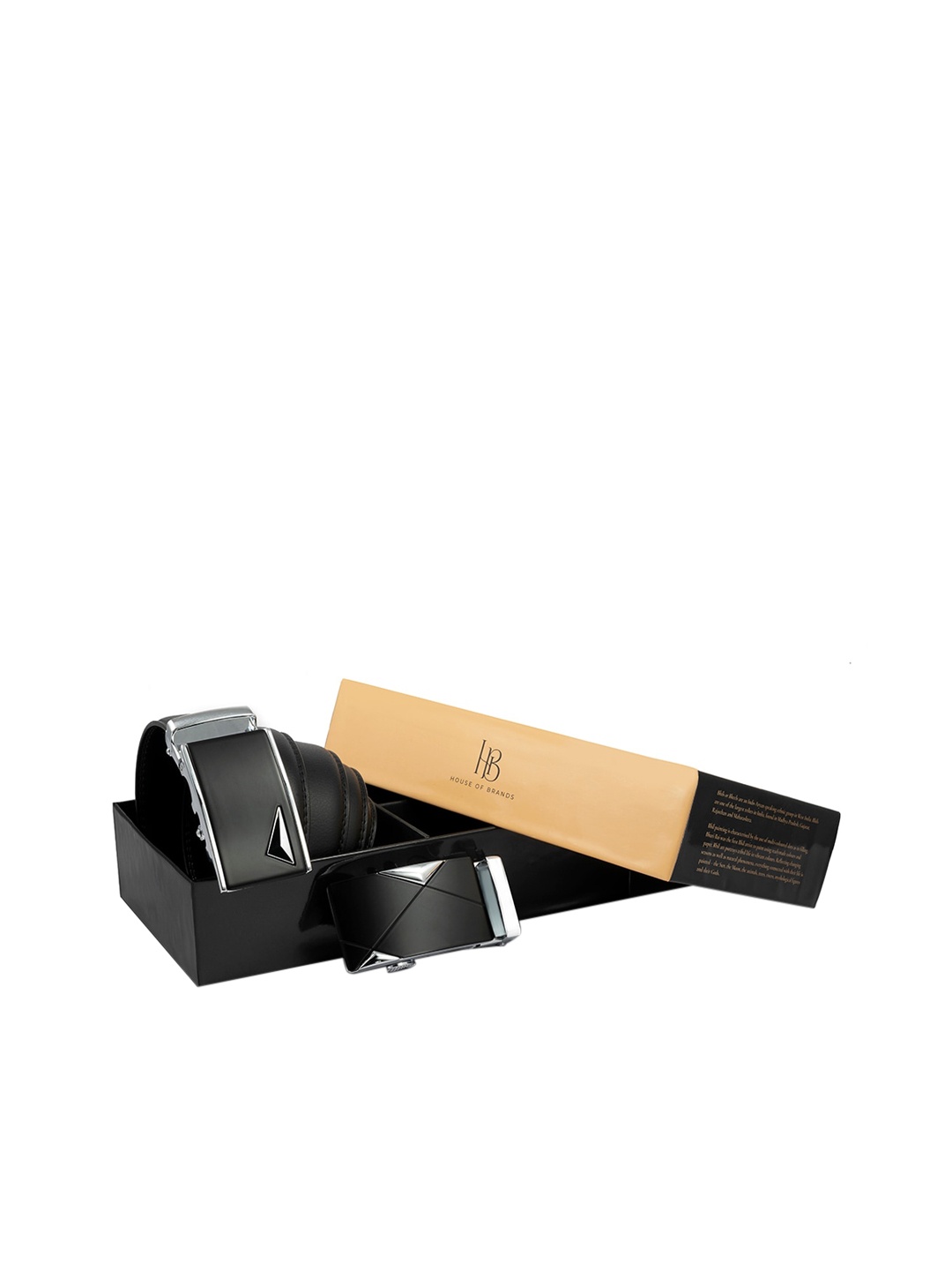 Bange Men Black Genuine Leather Belt With Two Premium Interchangeable Buckles