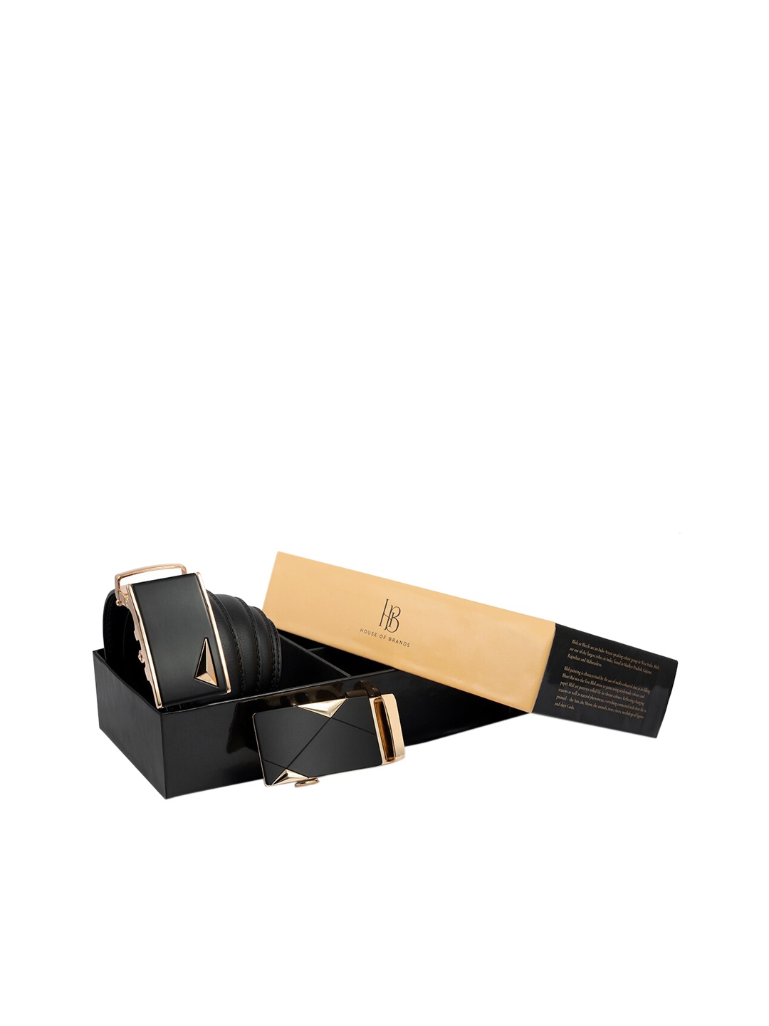Bange Men Black Genuine Leather Belt With Two Premium Interchangeable Buckles