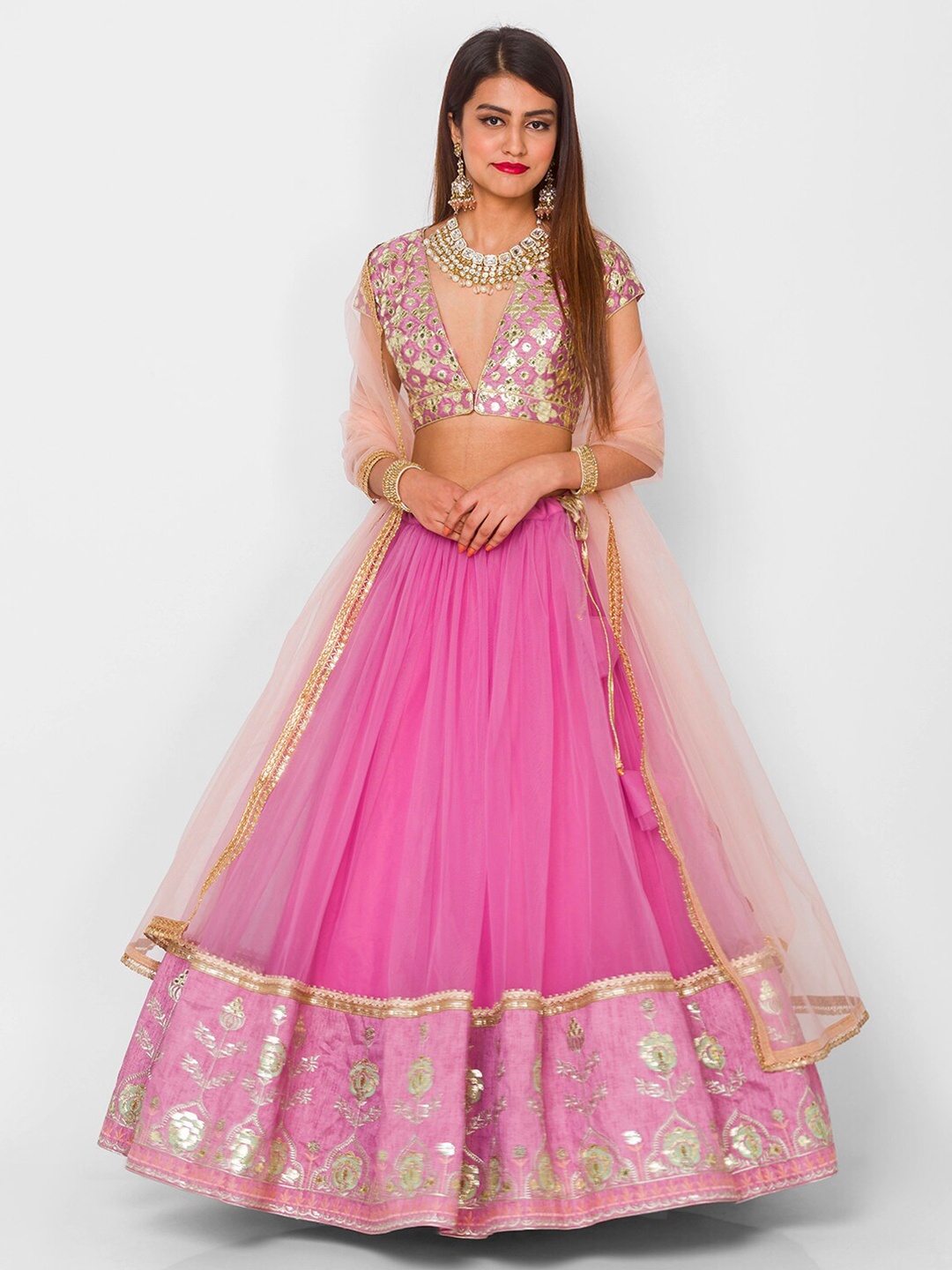 6Y COLLECTIVE Lavender & Gold-Toned Semi-Stitched Lehenga & Unstitched Blouse With Dupatta
6Y COLLECTIVE Lavender & Gold-Toned Semi-Stitched Lehenga & Unstitched Blouse With Dupatta