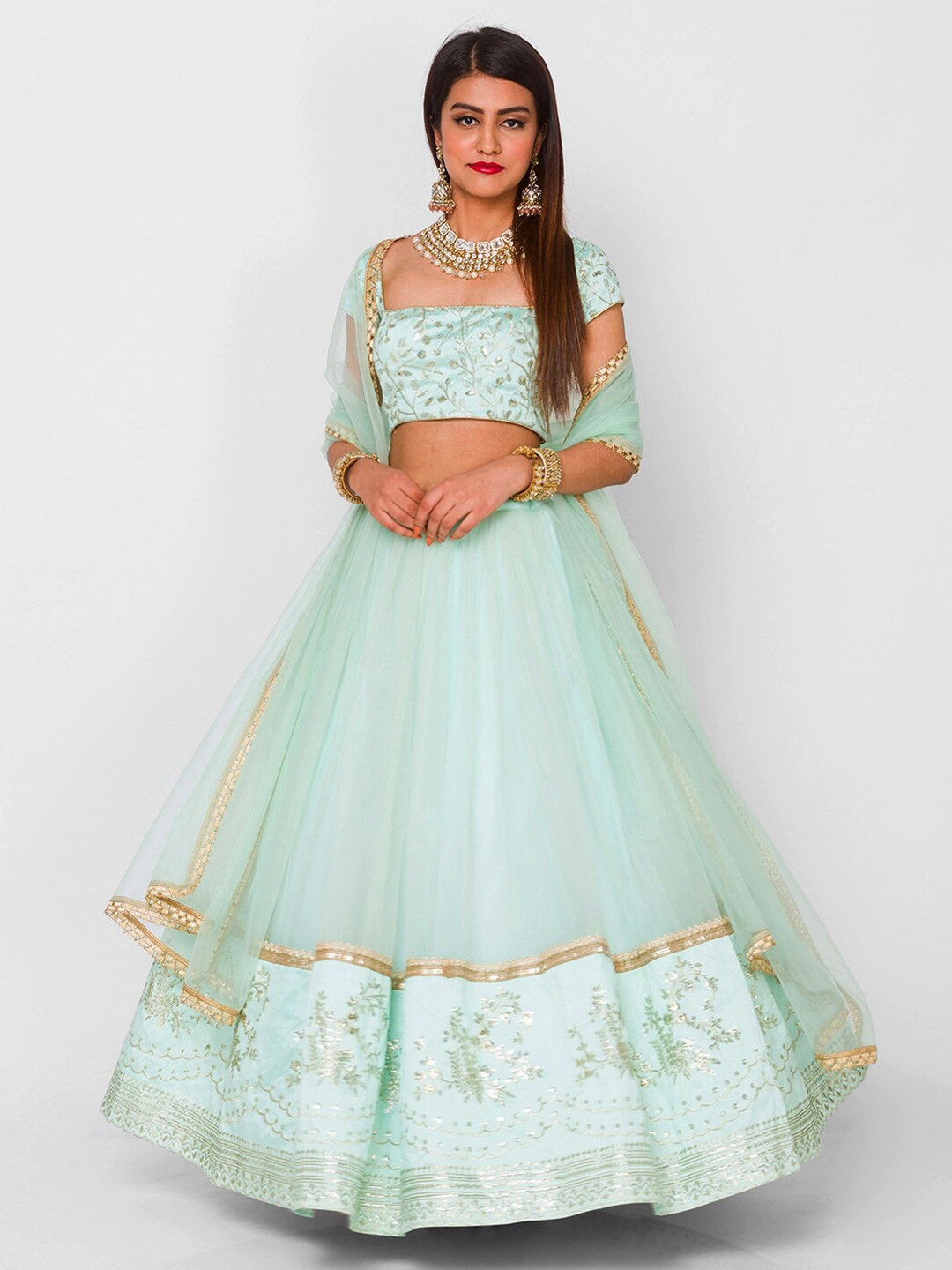 6Y COLLECTIVE Blue & Gold-Toned Embroidered Semi-Stitched Lehenga & Blouse With Dupatta
6Y COLLECTIVE Blue & Gold-Toned Embroidered Semi-Stitched Lehenga & Blouse With Dupatta