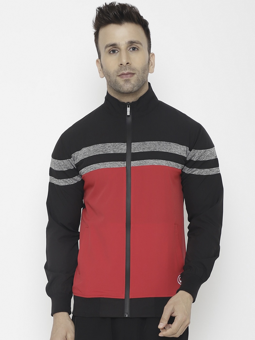 CHKOKKO Men Black Red Colourblocked Windcheater and Water Resistant Sporty Jacket
CHKOKKO Men Black Red Colourblocked Windcheater and Water Resistant Sporty Jacket