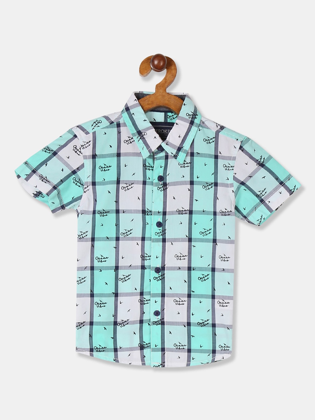 Cherokee Boys Blue & Off White Checked Casual Shirt