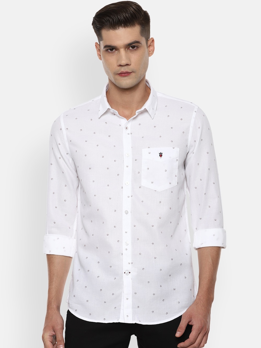 Louis Philippe Sport Men White & Red Slim Fit Opaque Printed Pure Cotton Casual Shirt
Louis Philippe Sport Men White & Red Slim Fit Opaque Printed Pure Cotton Casual Shirt