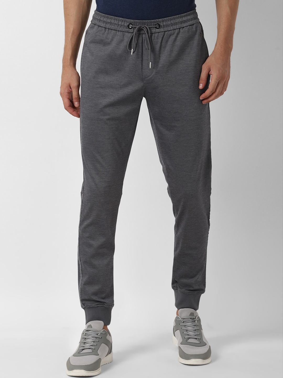 Louis Philippe Sport Men Grey Solid Joggers
