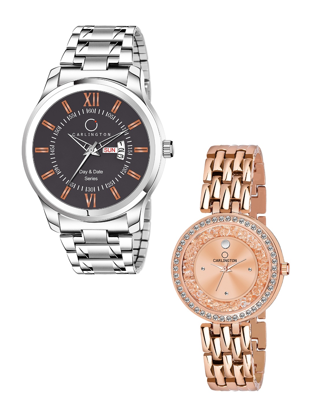 CARLINGTON Pack-2 Bracelet Style Watch Combo G01 Chocolate and Mova Diamond RoseGold, Copper
CARLINGTON Pack-2 Bracelet Style Watch Combo G01 Chocolate and Mova Diamond RoseGold, Copper