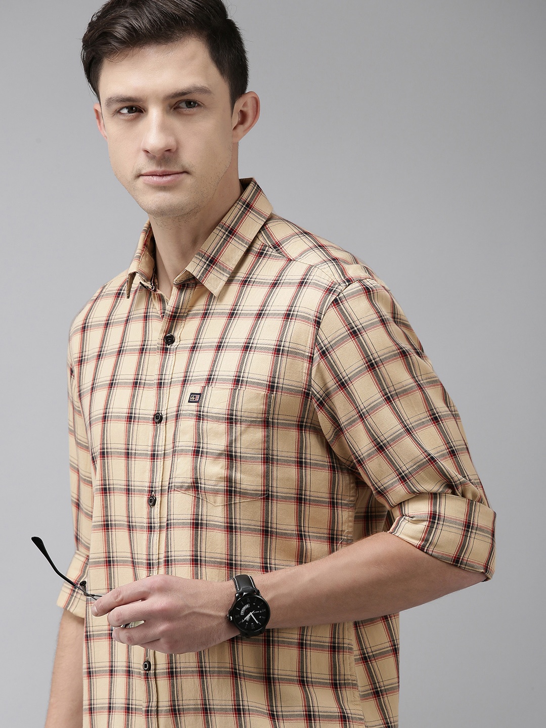 Arrow Sport Men Beige & Black Slim Fit Tartan Checked Twill Pure Cotton Casual Shirt
Arrow Sport Men Beige & Black Slim Fit Tartan Checked Twill Pure Cotton Casual Shirt