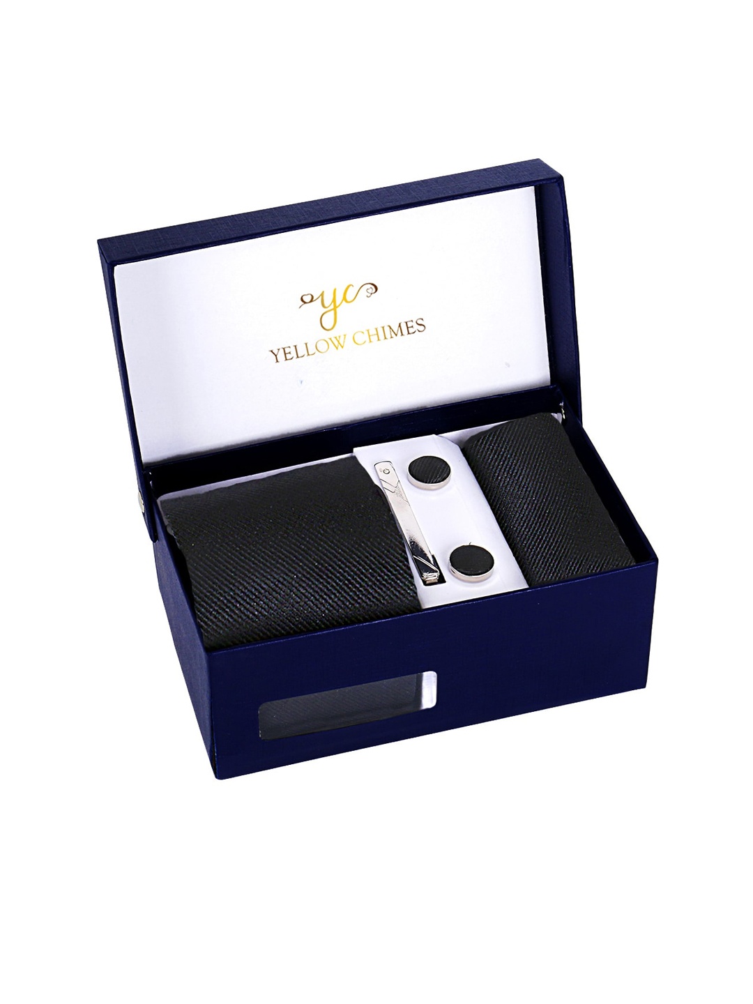 Yellow Chimes Men Black Neck Tie With Cufflinks & Pocket Square Accessory Gift Set, Blue
Yellow Chimes Men Black Neck Tie With Cufflinks & Pocket Square Accessory Gift Set, Blue