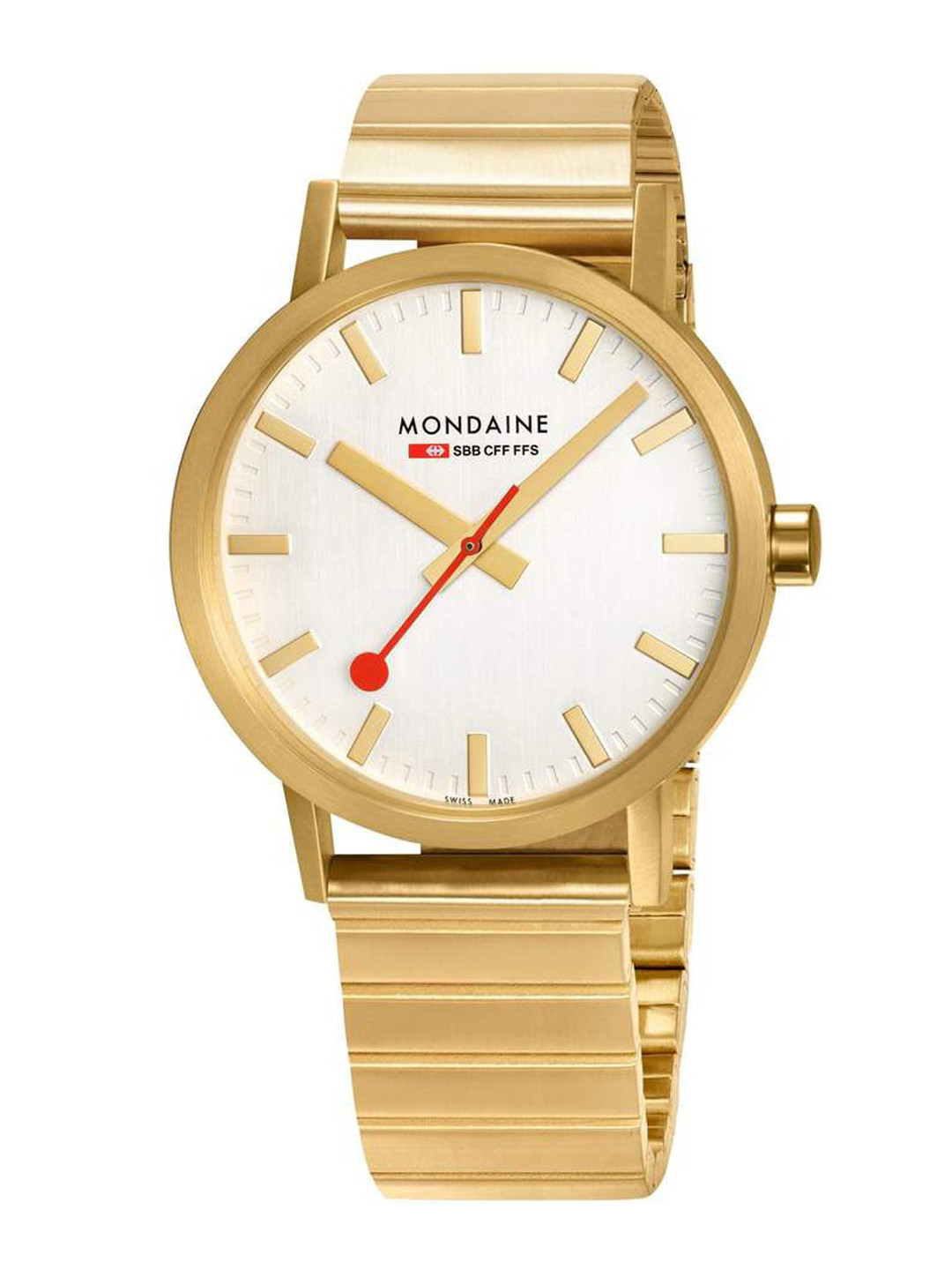 Mondaine Men White Dial & Gold Toned Bracelet Style Straps Analogue Watch A660.30360.16SBM
Mondaine Men White Dial & Gold Toned Bracelet Style Straps Analogue Watch A660.30360.16SBM