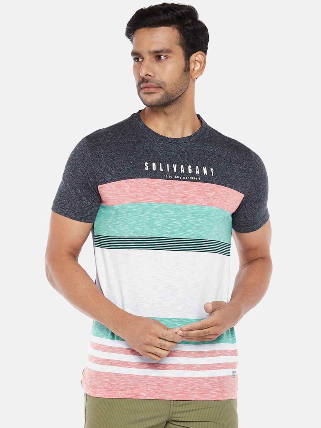Urban Ranger by pantaloons Men Navy Blue Pink Striped Slim Fit Cotton Pure Cotton T-shirt
Urban Ranger by pantaloons Men Navy Blue Pink Striped Slim Fit Cotton Pure Cotton T-shirt