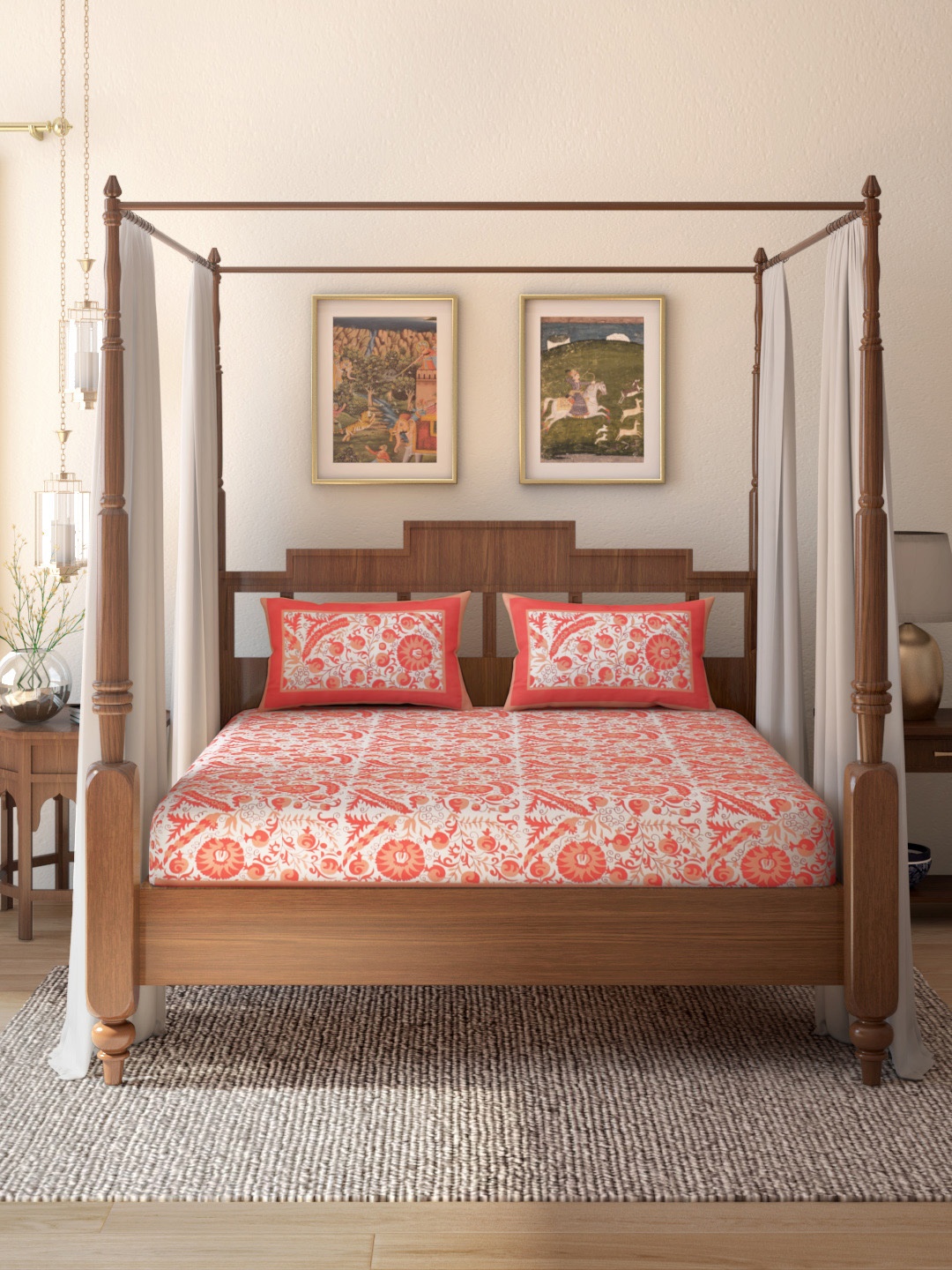House of Pataudi White Printed 144 TC 160 GSM Cotton King Rozana Bedsheet & 2 Pillow Cover
House of Pataudi White Printed 144 TC 160 GSM Cotton King Rozana Bedsheet & 2 Pillow Cover