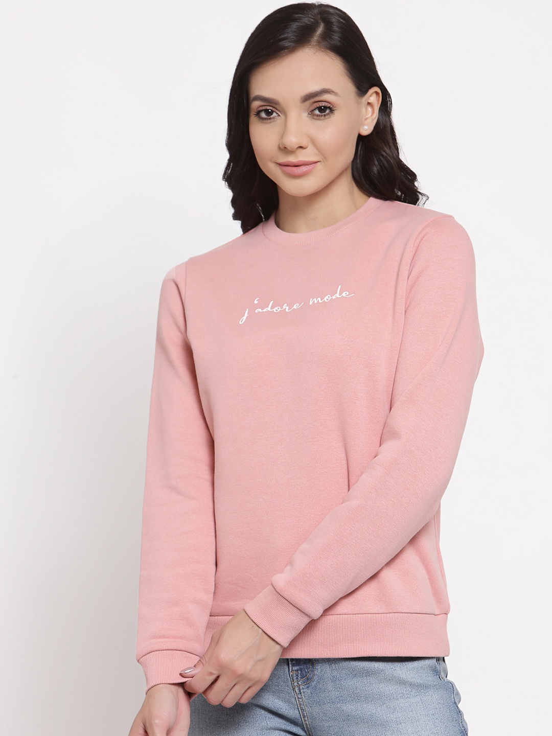 Mode by Red Tape Women Coral Printed Sweatshirt