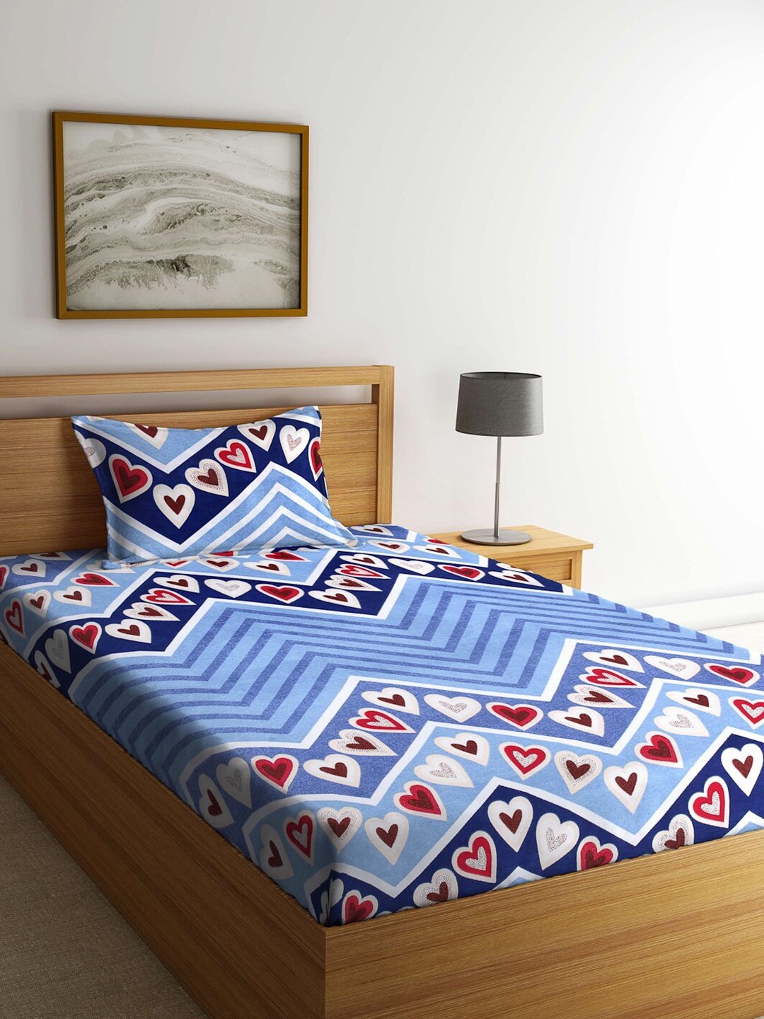 Arrabi Multicoloured Graphic Printed 300 TC Single Bedsheet with 1 Pillow Covers, Multi
Arrabi Multicoloured Graphic Printed 300 TC Single Bedsheet with 1 Pillow Covers, Multi