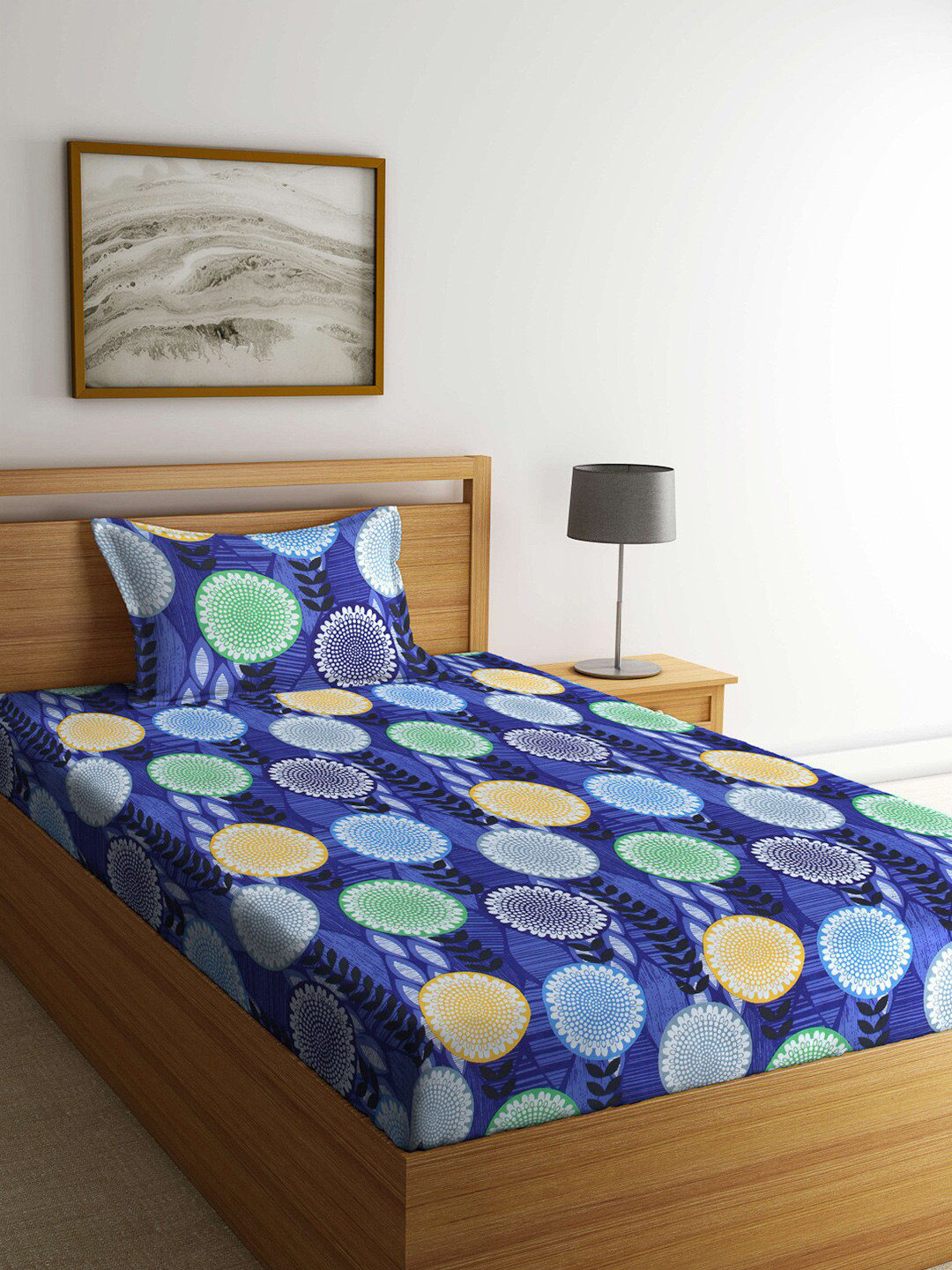 Arrabi Multicoloured Ethnic Motifs Printed 300 TC Single Bedsheet with 1 Pillow Covers, Multi
Arrabi Multicoloured Ethnic Motifs Printed 300 TC Single Bedsheet with 1 Pillow Covers, Multi