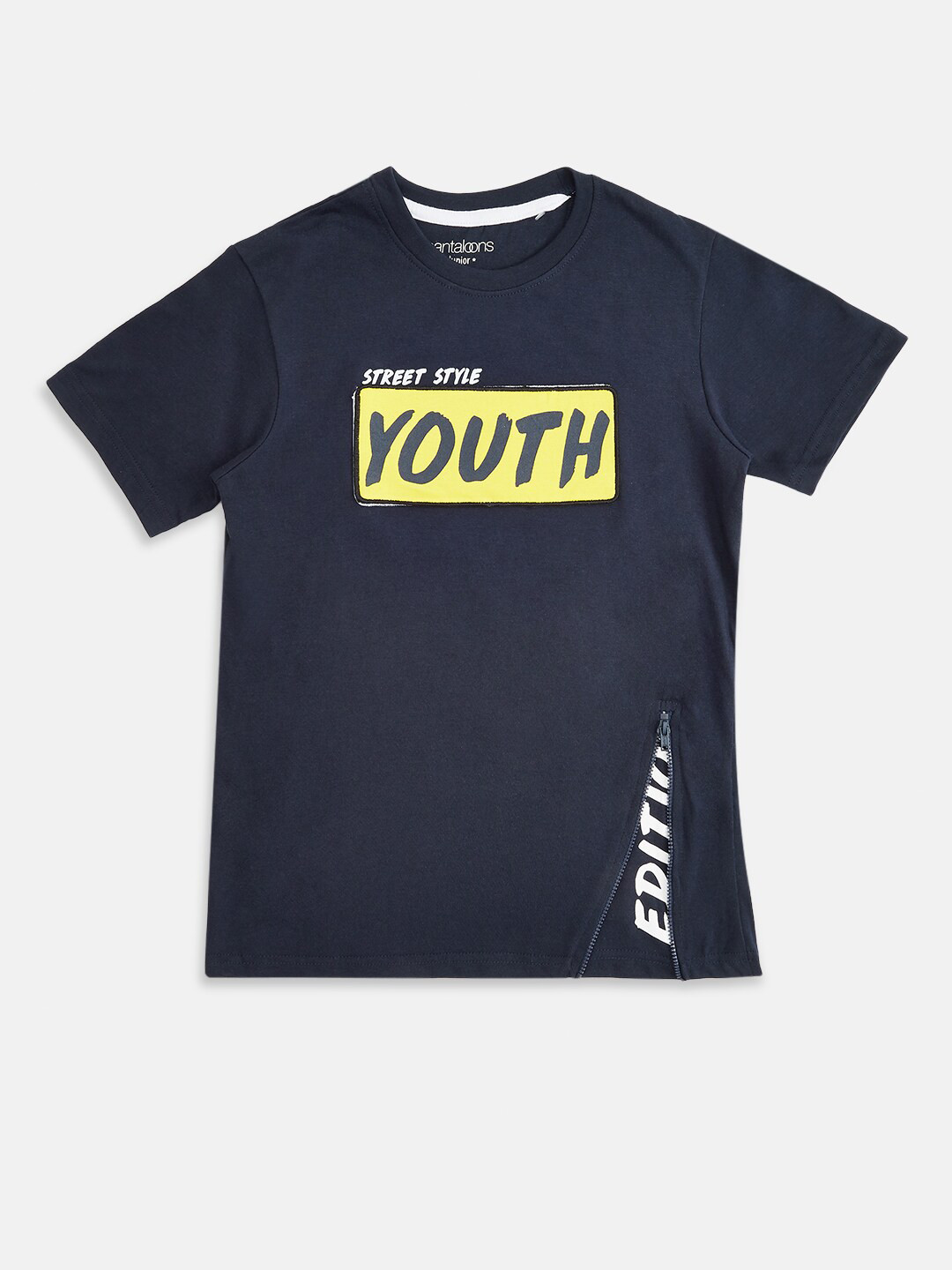 Pantaloons Junior Boys Blue Typography Printed Pure Cotton T-shirt
Pantaloons Junior Boys Blue Typography Printed Pure Cotton T-shirt