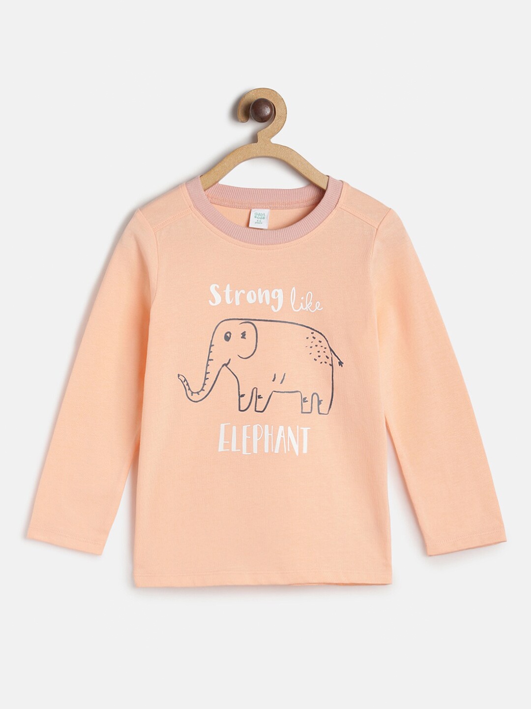 MINI KLUB Boys Peach-Coloured Typography Printed T-shirt