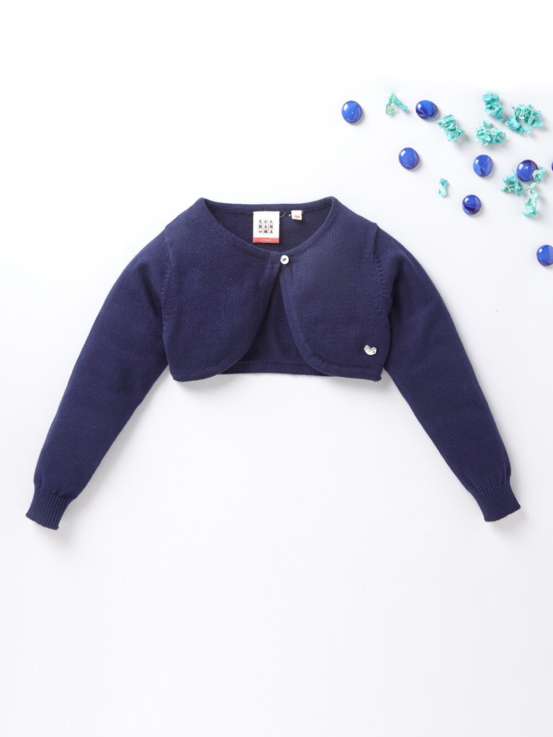 Ed-a-Mamma Girls Navy Blue Sweater Crop Shrug