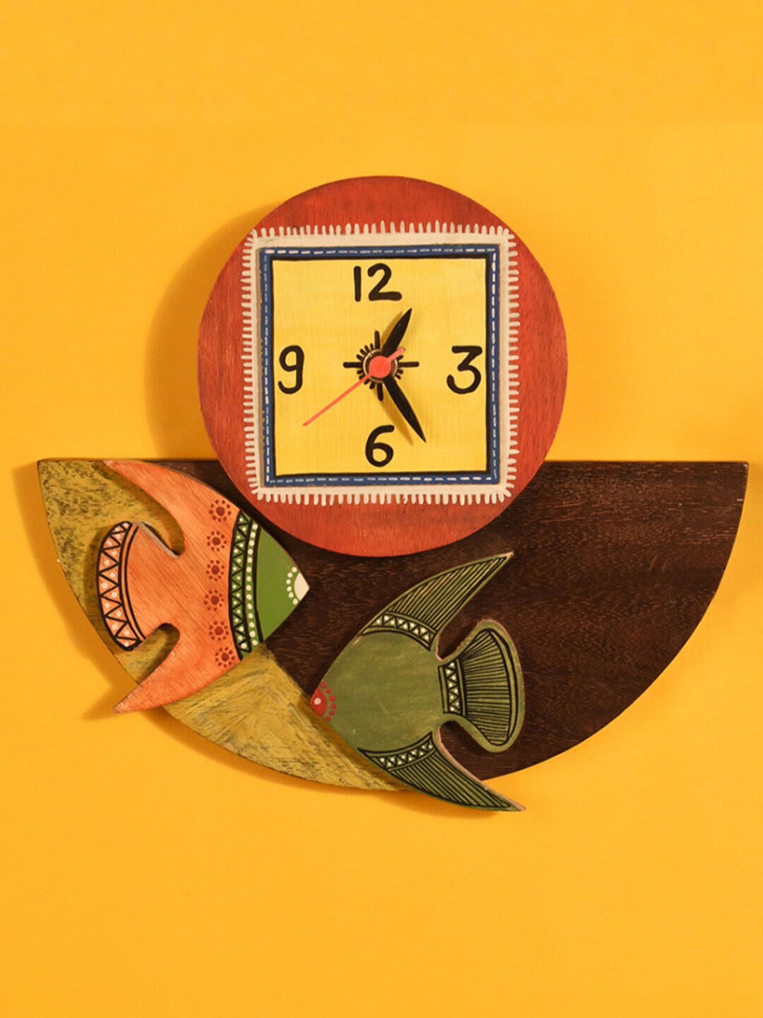 AAKRITI ART CREATIONS Multi-Coloured Wooden Tribal Art Abstract Analogue Wall Clock
AAKRITI ART CREATIONS Multi-Coloured Wooden Tribal Art Abstract Analogue Wall Clock