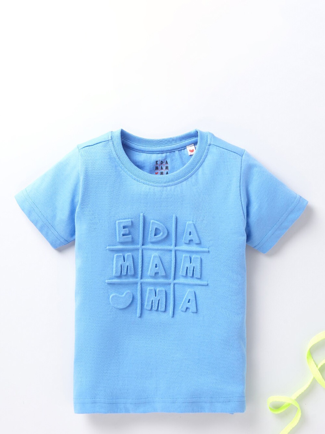 Ed-a-Mamma Kids Blue Printed Cotton T-shirt