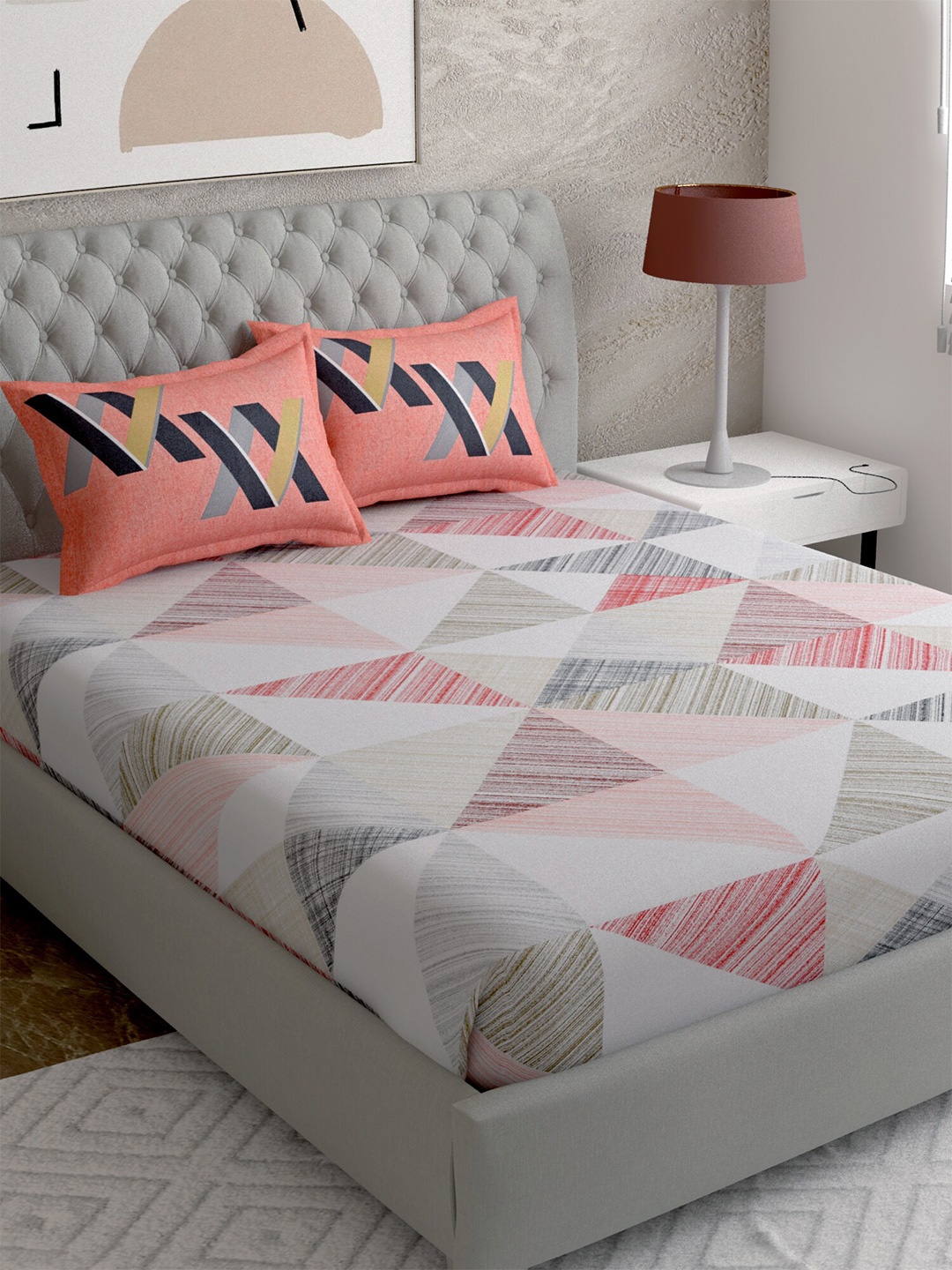 EverHOME Multicolour Geometric Printed 144 TC Queen Bedsheet with 2 Pillow Covers, Multi
EverHOME Multicolour Geometric Printed 144 TC Queen Bedsheet with 2 Pillow Covers, Multi