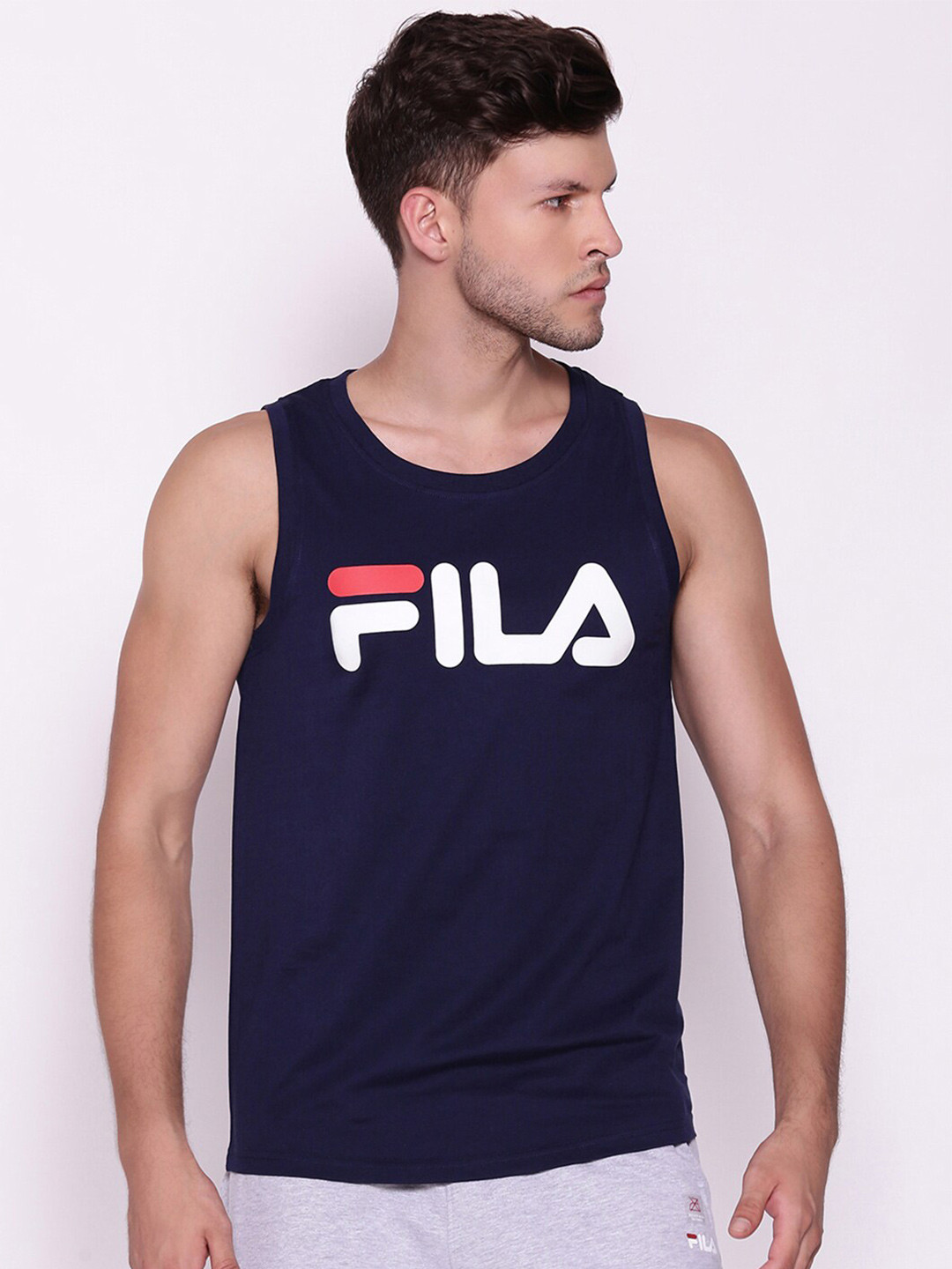 FILA Men Navy Blue & White Printed T-shirt
FILA Men Navy Blue & White Printed T-shirt