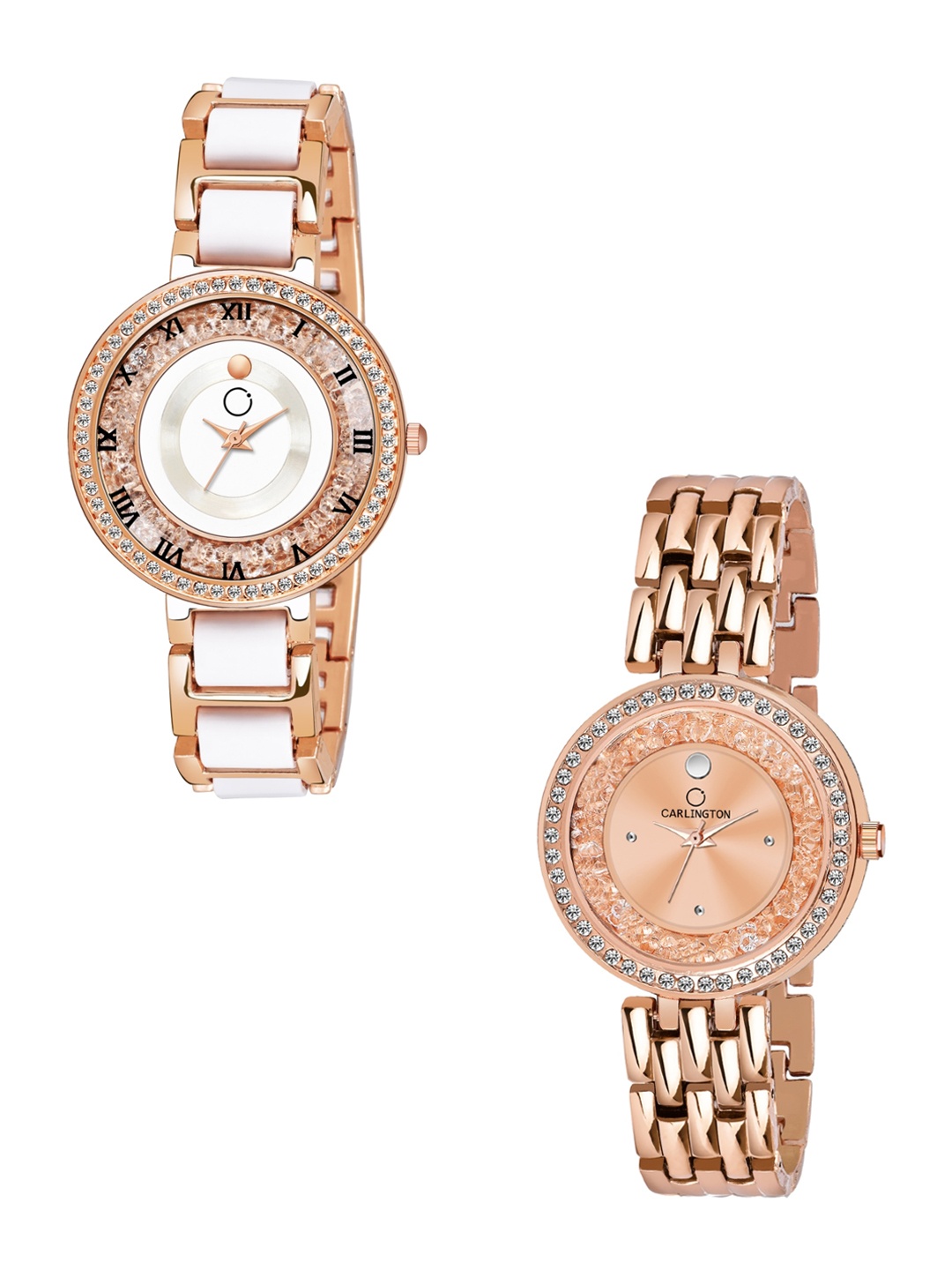 CARLINGTON Women Set of 2 Analogue Watch - Combo MovaRoseWhite and MovaDiamond Rosegold, Rose
CARLINGTON Women Set of 2 Analogue Watch - Combo MovaRoseWhite and MovaDiamond Rosegold, Rose