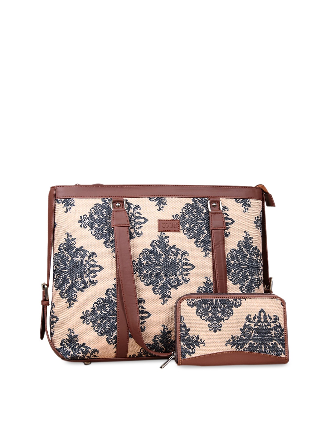 ZOUK Peach-Coloured Ethnic Motifs Print Shoulder Bag with Laptop Pocket & Chain Wallet
ZOUK Peach-Coloured Ethnic Motifs Print Shoulder Bag with Laptop Pocket & Chain Wallet