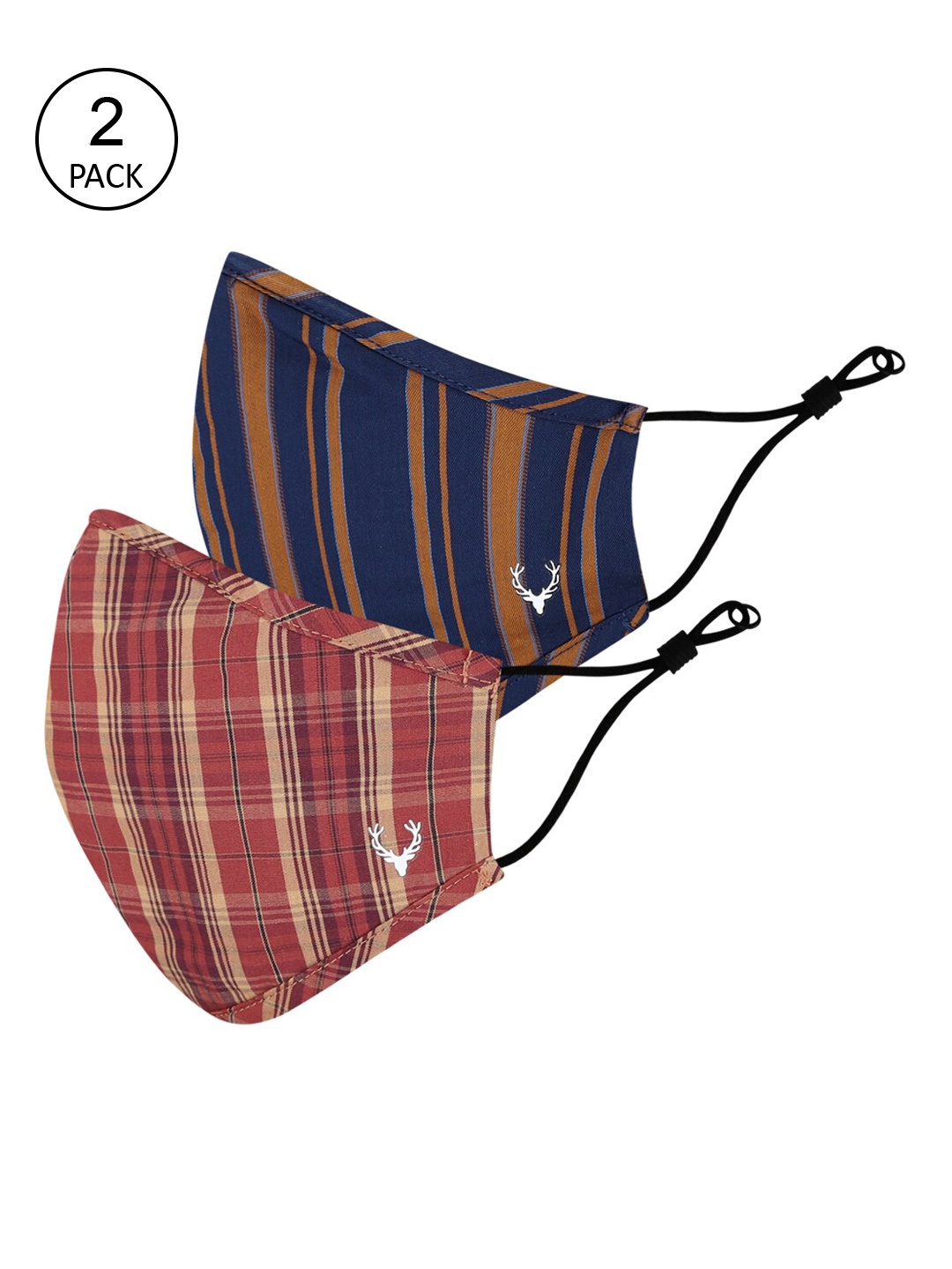Allen Solly Men Pack Of 2 Multicoloured 3-Ply Pure Cotton protective Outdoor Masks, Multi
Allen Solly Men Pack Of 2 Multicoloured 3-Ply Pure Cotton protective Outdoor Masks, Multi