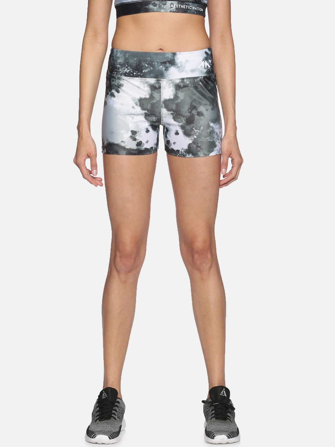 AESTHETIC NATION Women Black Printed Slim Fit High-Rise Training or Gym Sports Shorts
AESTHETIC NATION Women Black Printed Slim Fit High-Rise Training or Gym Sports Shorts