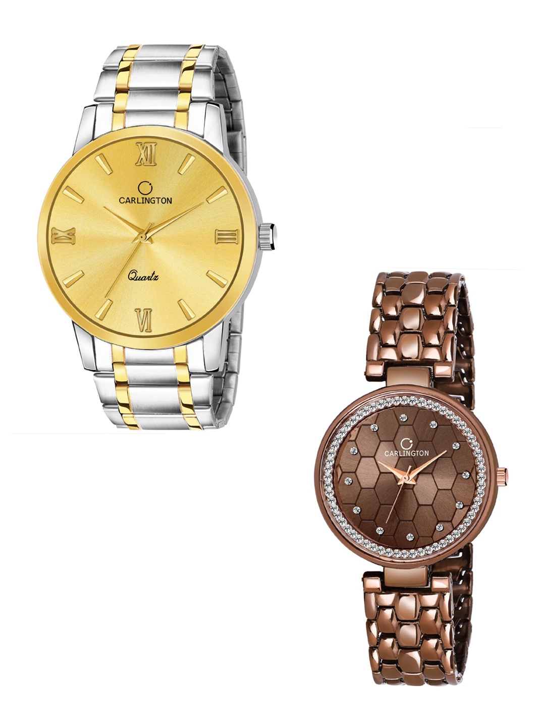 CARLINGTON Unisex Brown & Yellow Set Of 2 Stainless Steel Bracelet Style Analogue Watches
CARLINGTON Unisex Brown & Yellow Set Of 2 Stainless Steel Bracelet Style Analogue Watches