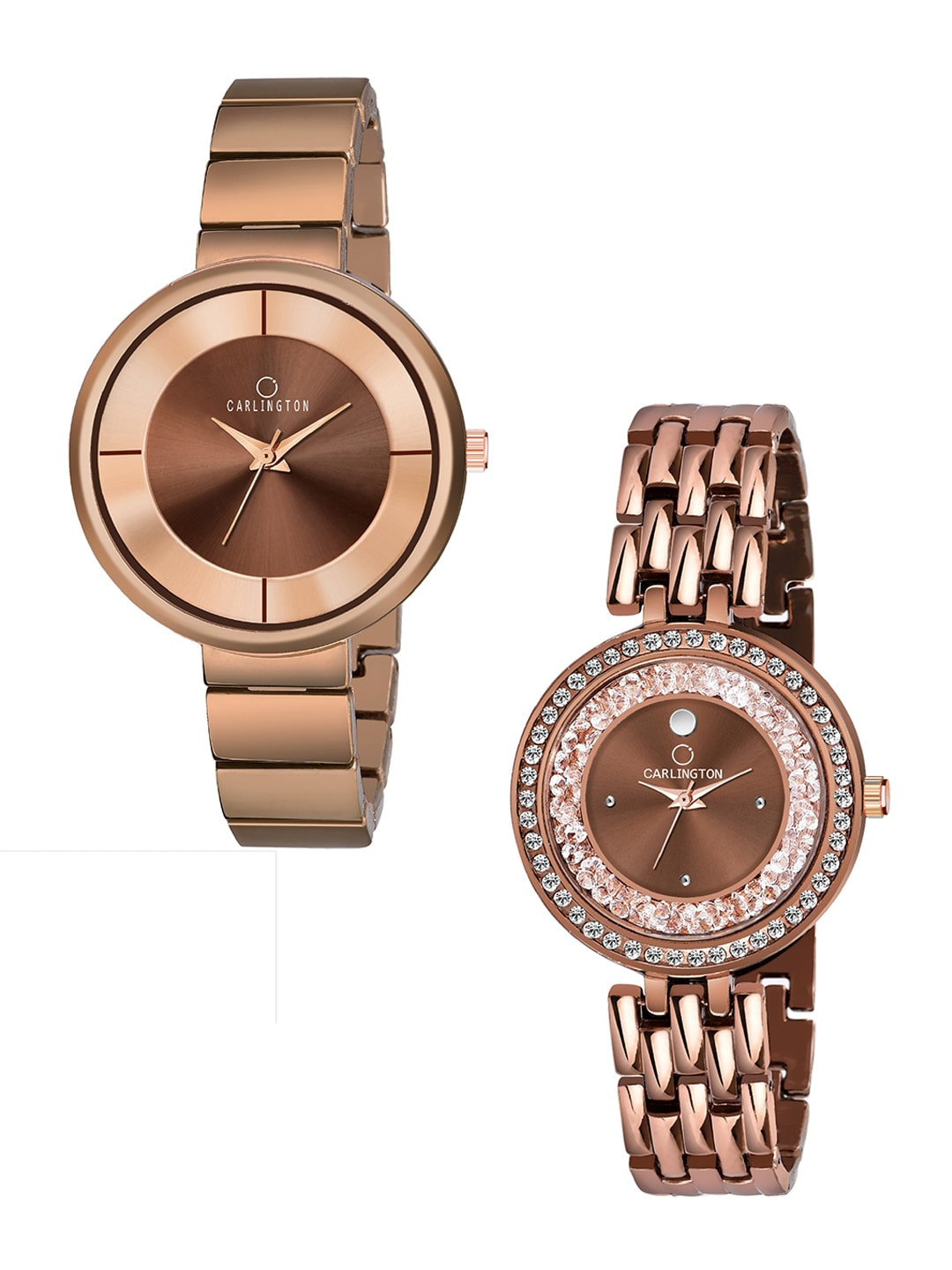 CARLINGTON Women Set of 2 Brown Embellished Dial & Stainless Steel Bracelet Analogue Watch
CARLINGTON Women Set of 2 Brown Embellished Dial & Stainless Steel Bracelet Analogue Watch