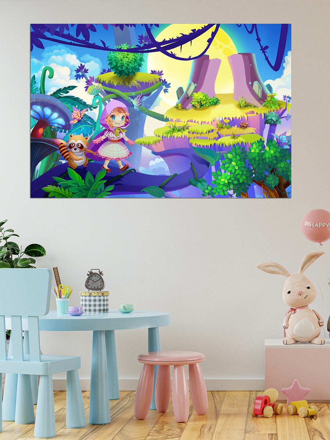 WENS Blue & Green Printed The Prince And Her Raccoon Friend Self Adhesive Wall Poster
WENS Blue & Green Printed The Prince And Her Raccoon Friend Self Adhesive Wall Poster