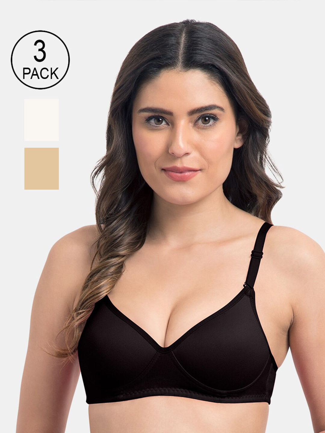 Tweens Women Pack of 3 Solid Padded T-Shirt Bra, Black
Tweens Women Pack of 3 Solid Padded T-Shirt Bra, Black