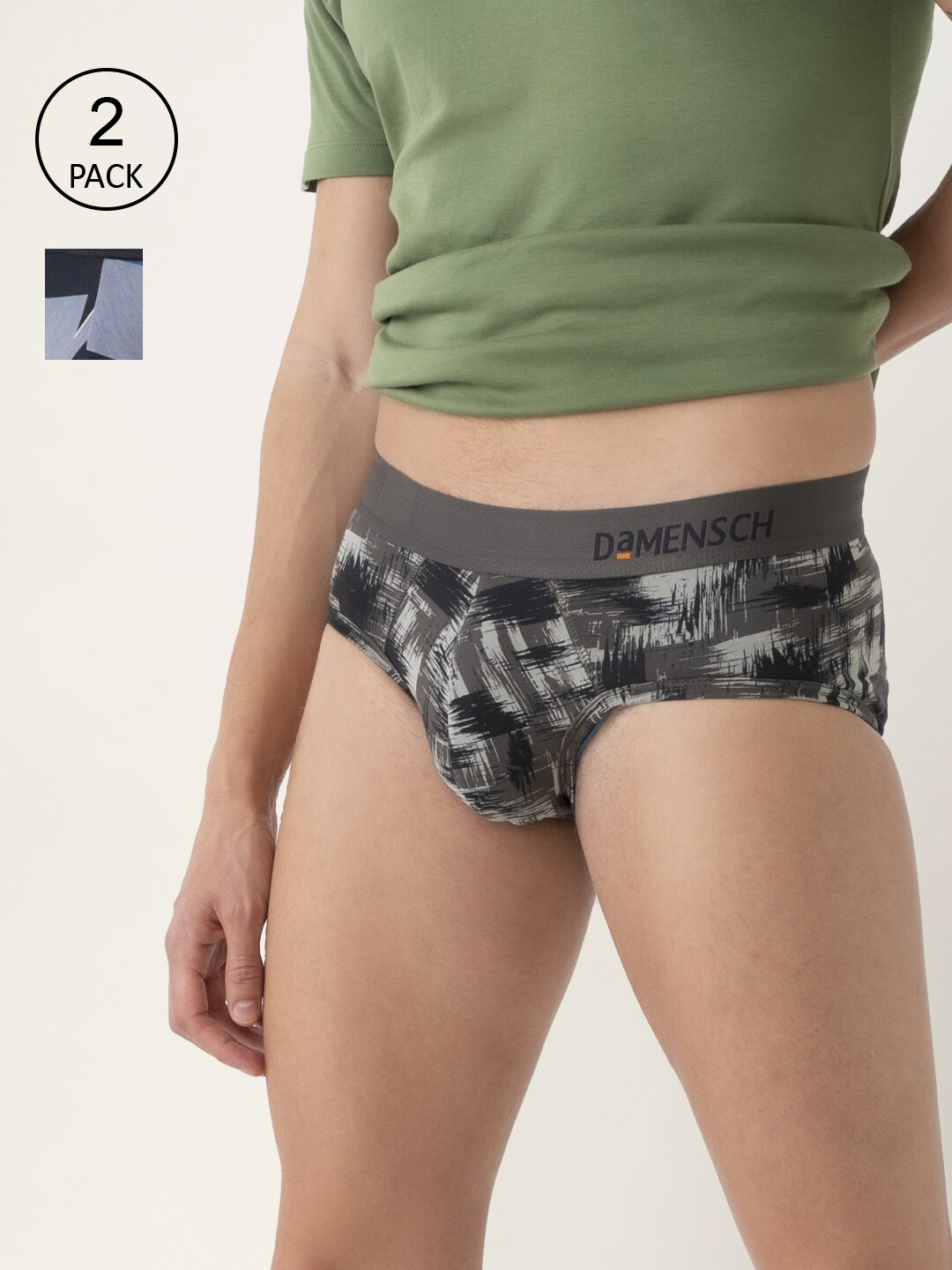 DaMENSCH Pack of 2 DEO-SOFT Printed Premium Egyptian Cotton-Modal Blend Briefs, Black
DaMENSCH Pack of 2 DEO-SOFT Printed Premium Egyptian Cotton-Modal Blend Briefs, Black