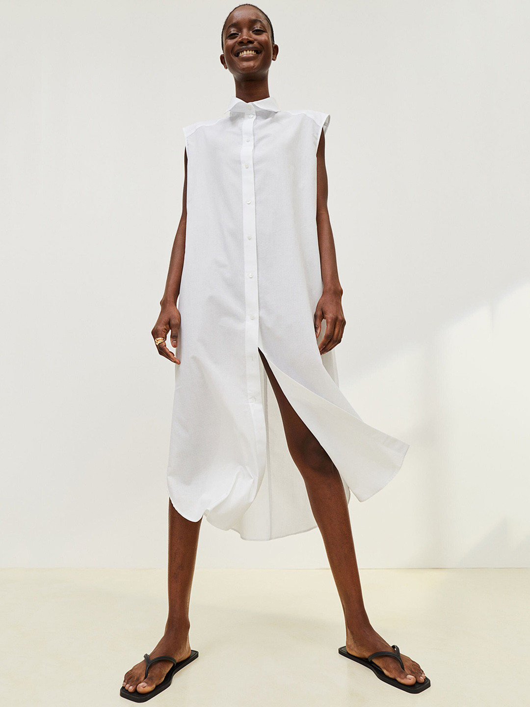 H&M Women White Cotton Shirt Dress
H&M Women White Cotton Shirt Dress