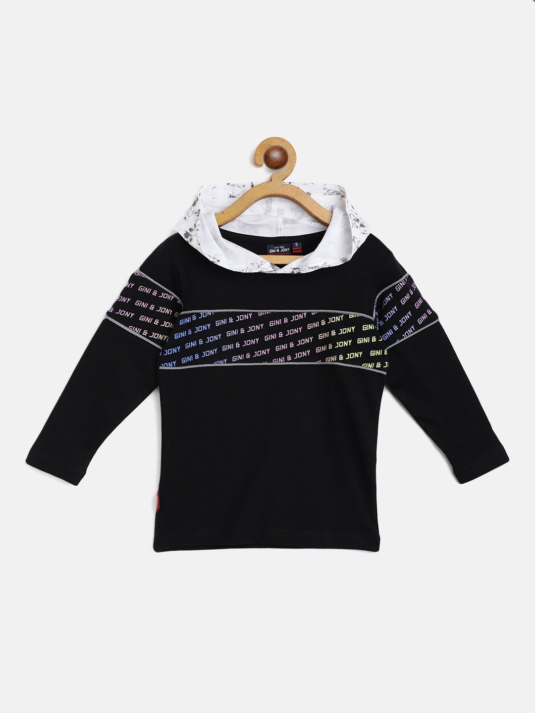 Gini and Jony Boys Black Pink Brand Logo Print Pure Cotton Hooded Pure Cotton T-shirt
Gini and Jony Boys Black Pink Brand Logo Print Pure Cotton Hooded Pure Cotton T-shirt