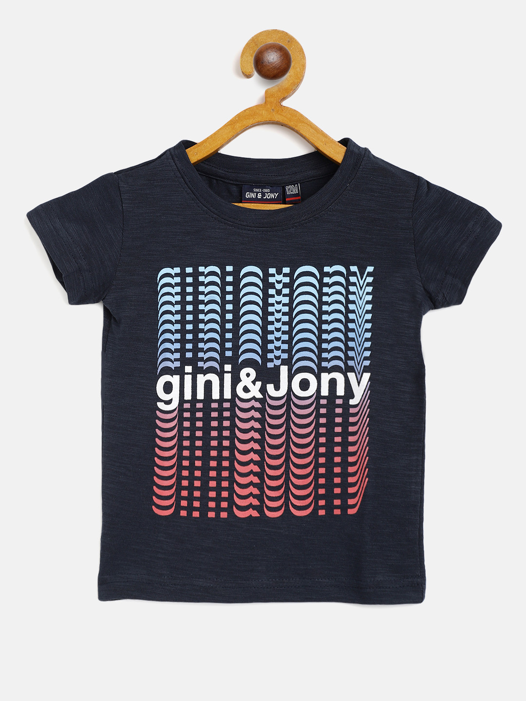 Gini and Jony Infant Boys Navy Blue Cotton Brand Logo Printed T-shirt
Gini and Jony Infant Boys Navy Blue Cotton Brand Logo Printed T-shirt