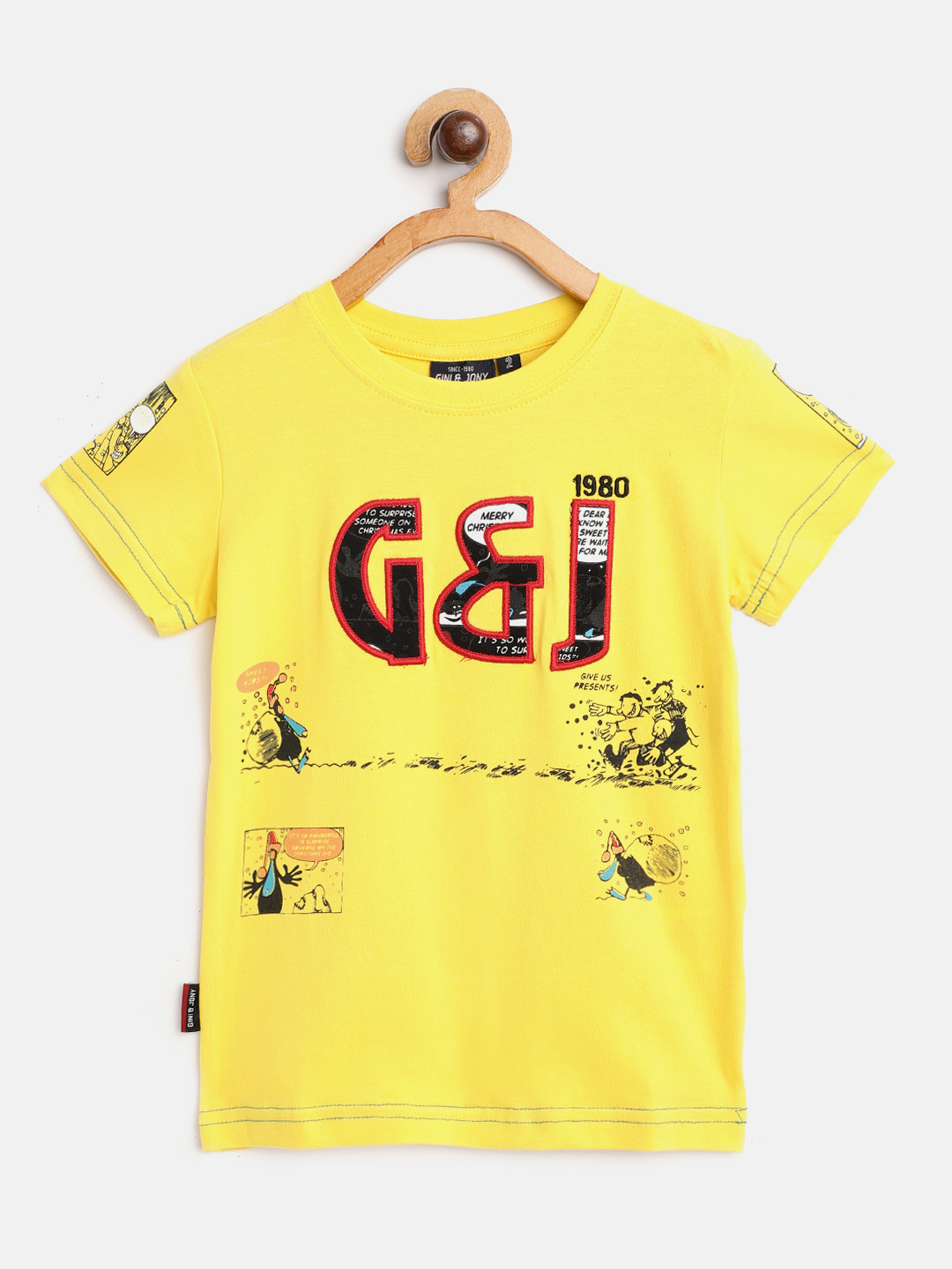 Gini and Jony Boys Yellow & Black Printed Applique T-shirt
Gini and Jony Boys Yellow & Black Printed Applique T-shirt