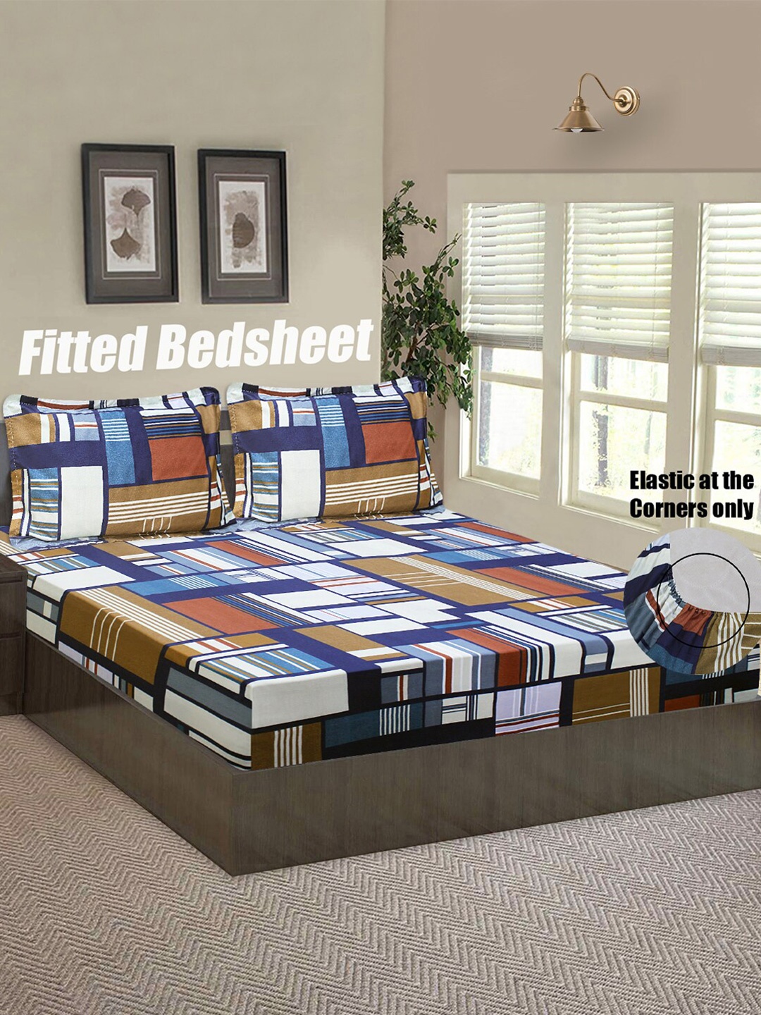 Good Homes by Home Candy Blue & White Geometric 144 TC Queen Bedsheet with 2 Pillow Covers
Good Homes by Home Candy Blue & White Geometric 144 TC Queen Bedsheet with 2 Pillow Covers