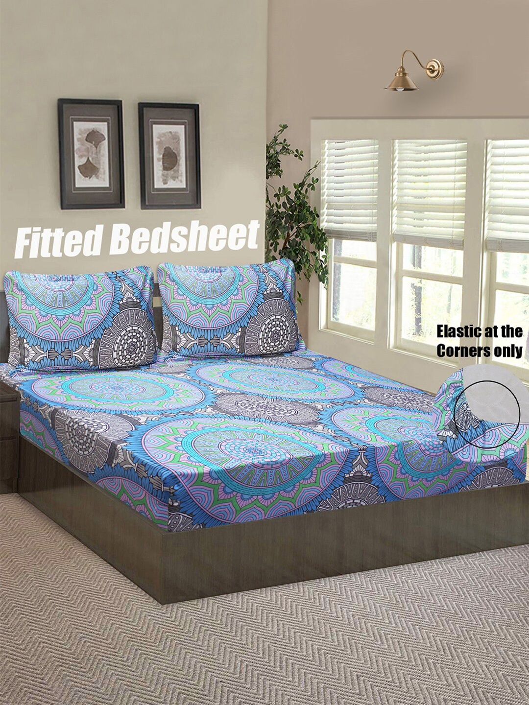 Good Homes by Home Candy Grey & Blue Ethnic Motifs 144 TC Queen Bedsheet with 2 Pillow Covers
Good Homes by Home Candy Grey & Blue Ethnic Motifs 144 TC Queen Bedsheet with 2 Pillow Covers