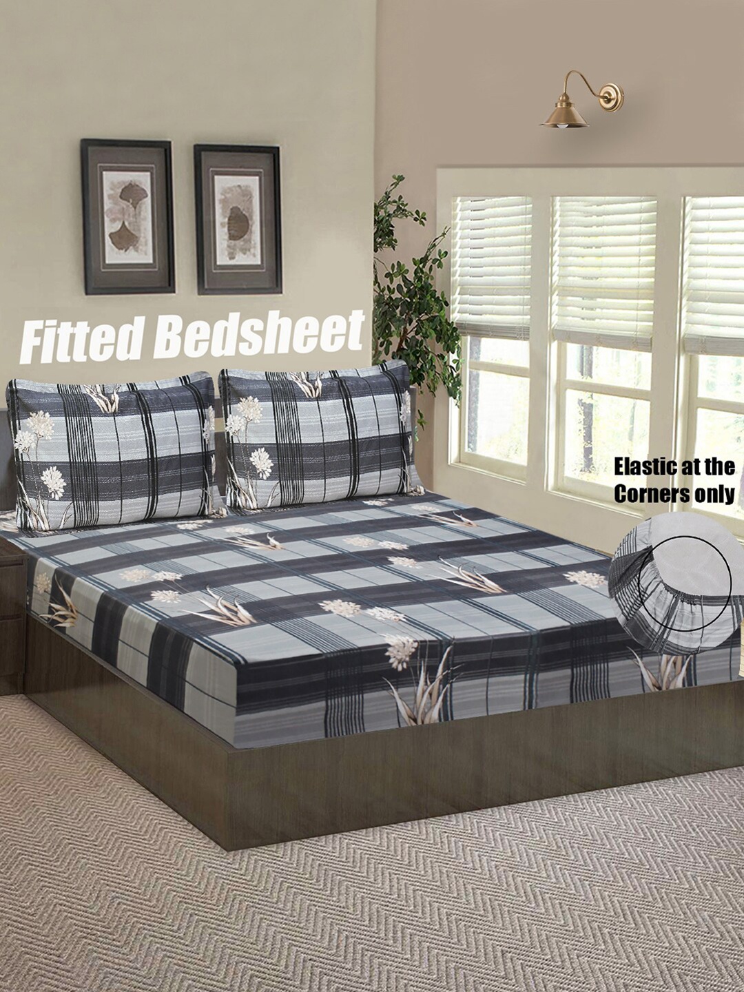 Good Homes by Home Candy Grey & White Floral 144 TC Queen Bedsheet With 2 Pillow Covers
Good Homes by Home Candy Grey & White Floral 144 TC Queen Bedsheet With 2 Pillow Covers