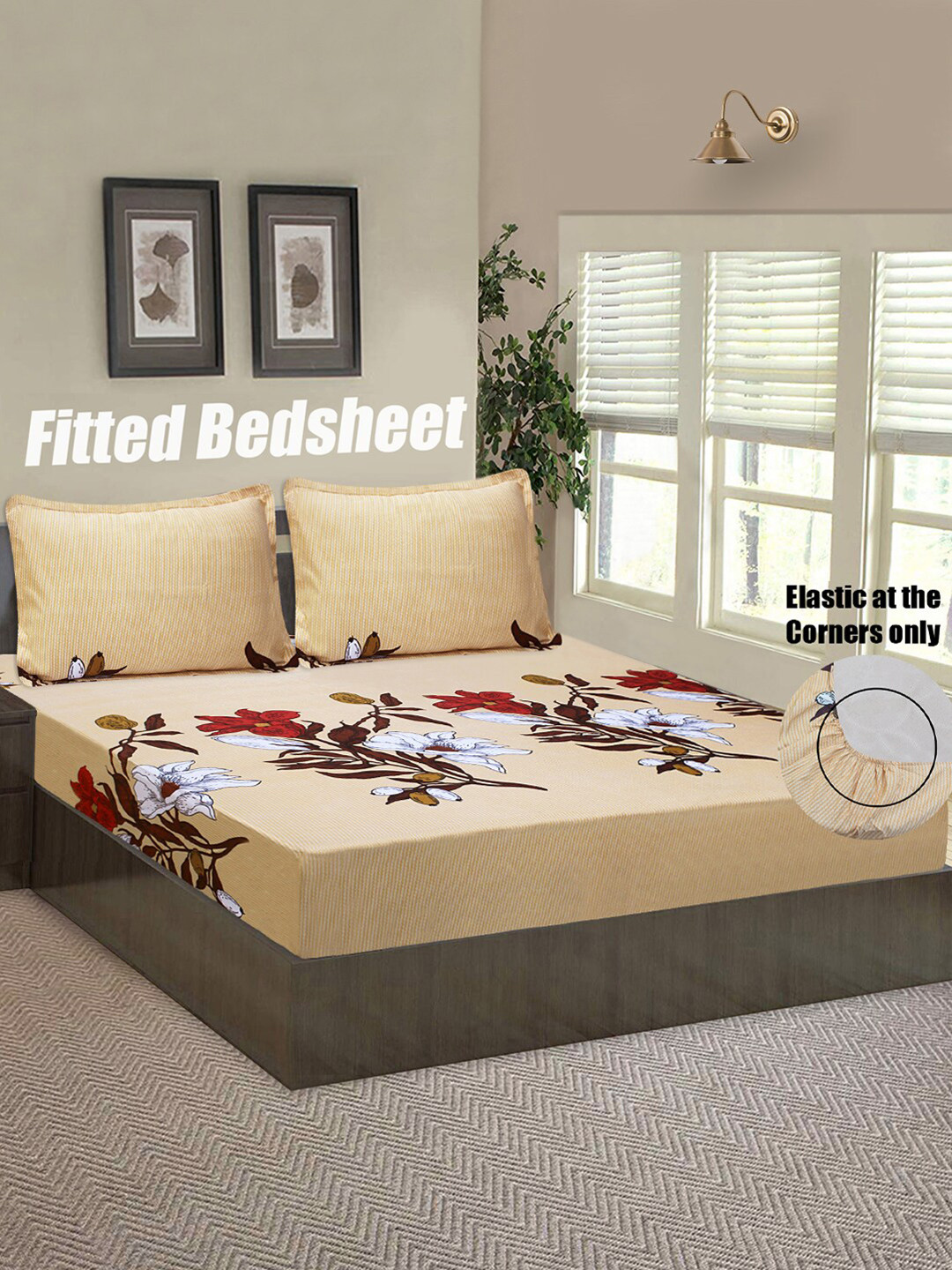 Good Homes by Home Candy Peach-Coloured & Red Floral 144 TC Queen Bedsheet with 2 Pillow Covers
Good Homes by Home Candy Peach-Coloured & Red Floral 144 TC Queen Bedsheet with 2 Pillow Covers