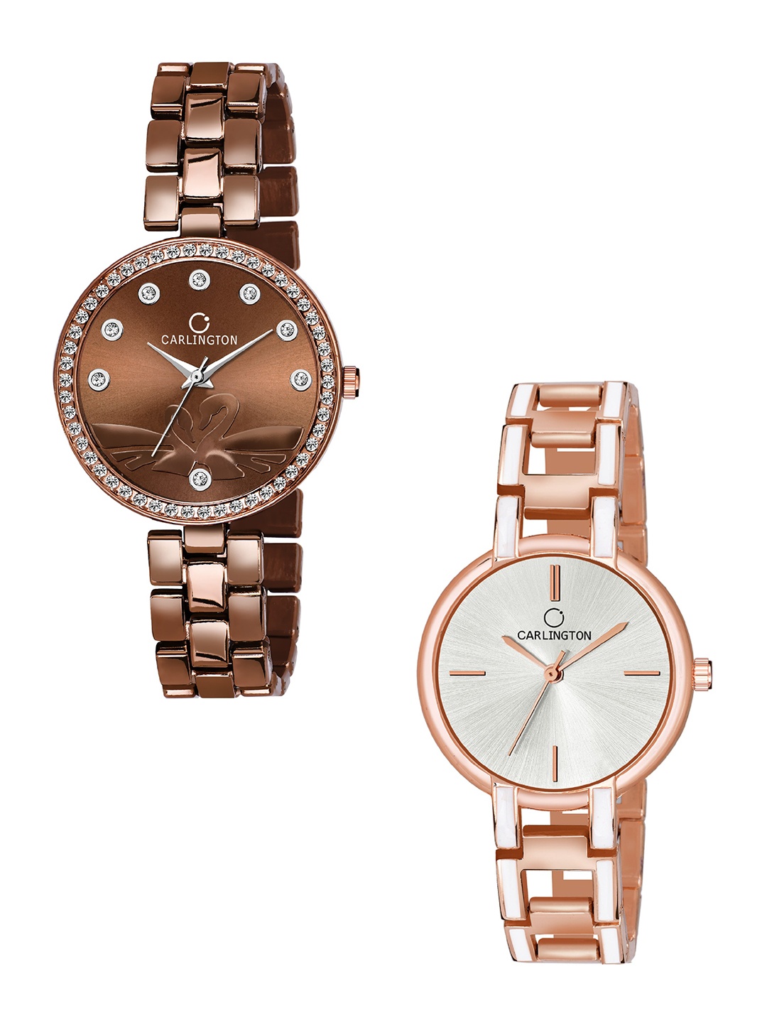 CARLINGTON Women Brown Mother of Pearl Dial & Multicoloured Stainless Steel Bracelet Style Straps Analogue Watch
CARLINGTON Women Brown Mother of Pearl Dial & Multicoloured Stainless Steel Bracelet Style Straps Analogue Watch