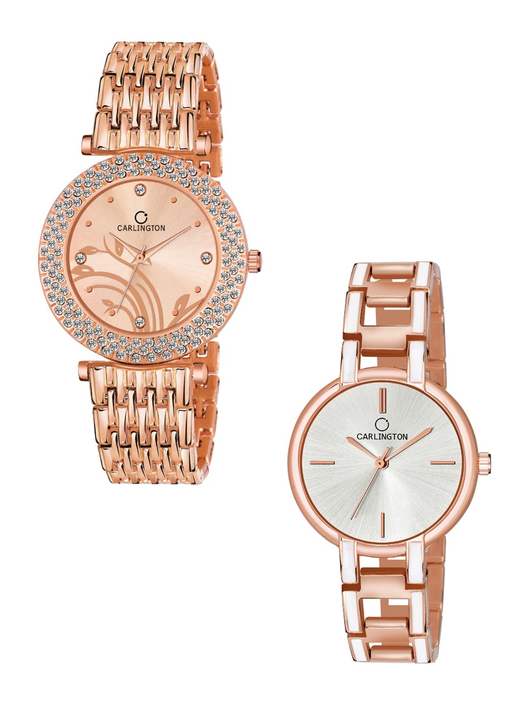 CARLINGTON Women Set Of 2 Stainless Steel Bracelet Style Strap Analogue Watch 105 RoseGold, Rose gold
CARLINGTON Women Set Of 2 Stainless Steel Bracelet Style Strap Analogue Watch 105 RoseGold, Rose gold