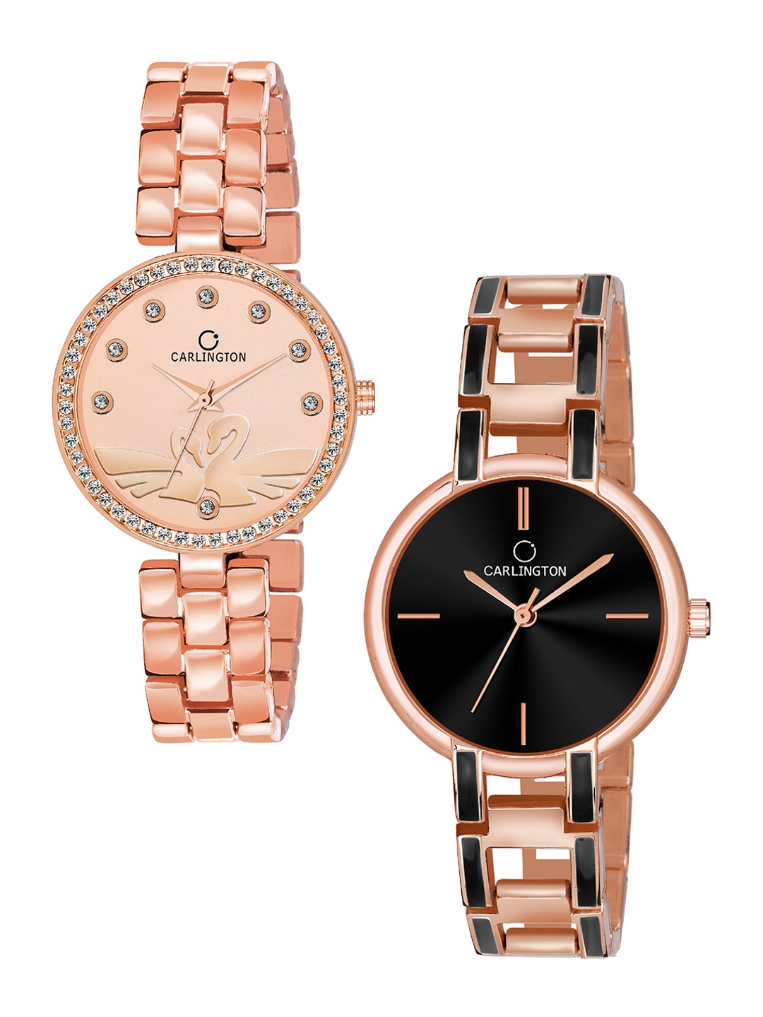 CARLINGTON Women Set of 2 Analogue Watch - Combo Duck RoseGold - CK Black, Rose gold
CARLINGTON Women Set of 2 Analogue Watch - Combo Duck RoseGold - CK Black, Rose gold